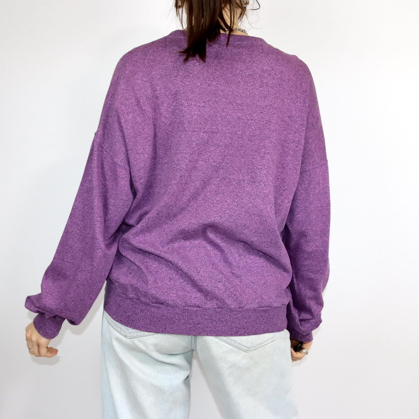 Vintage 80s 90s CONVERSE longsleeve shirt purple mottled sweatshirt thin M
