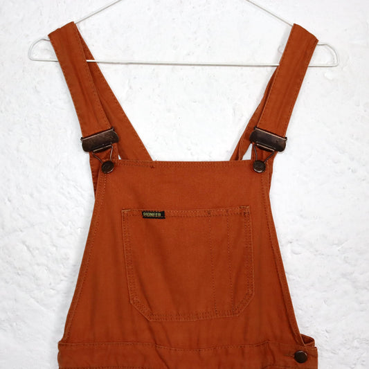 Vintage 80er 90er PIONEERS Latzhose Einteiler Denim orange 36