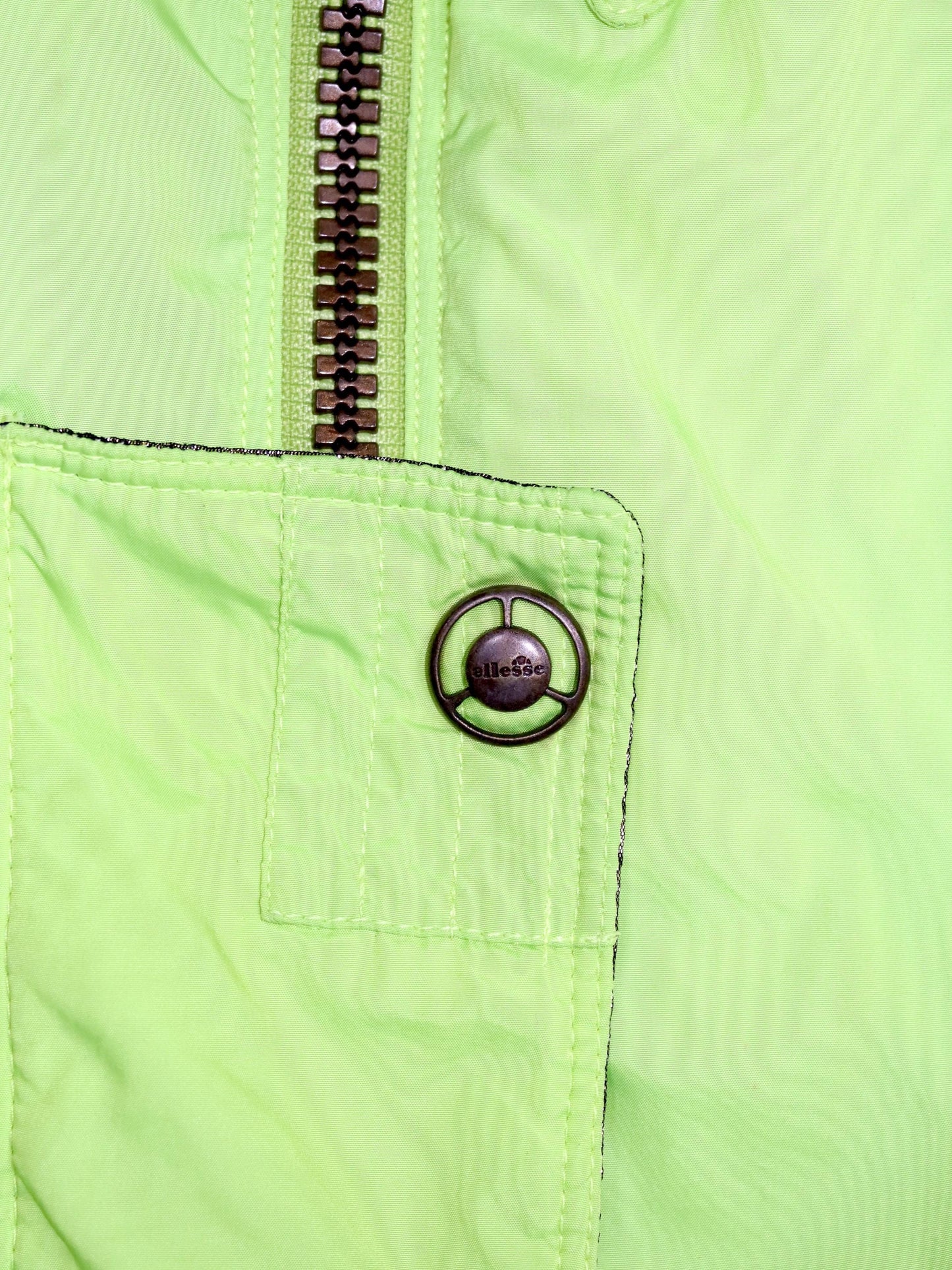 Vintage 80s 90s ELLESSE winter jacket bomber jacket lined neon green S