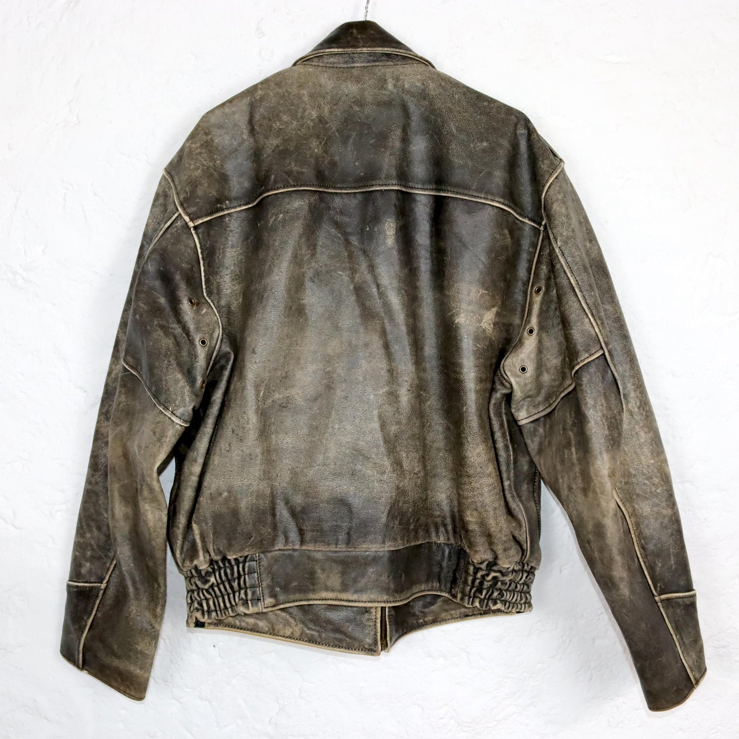 Vintage 80s 90s CHEVIGNON leather jacket used look genuine leather XXL