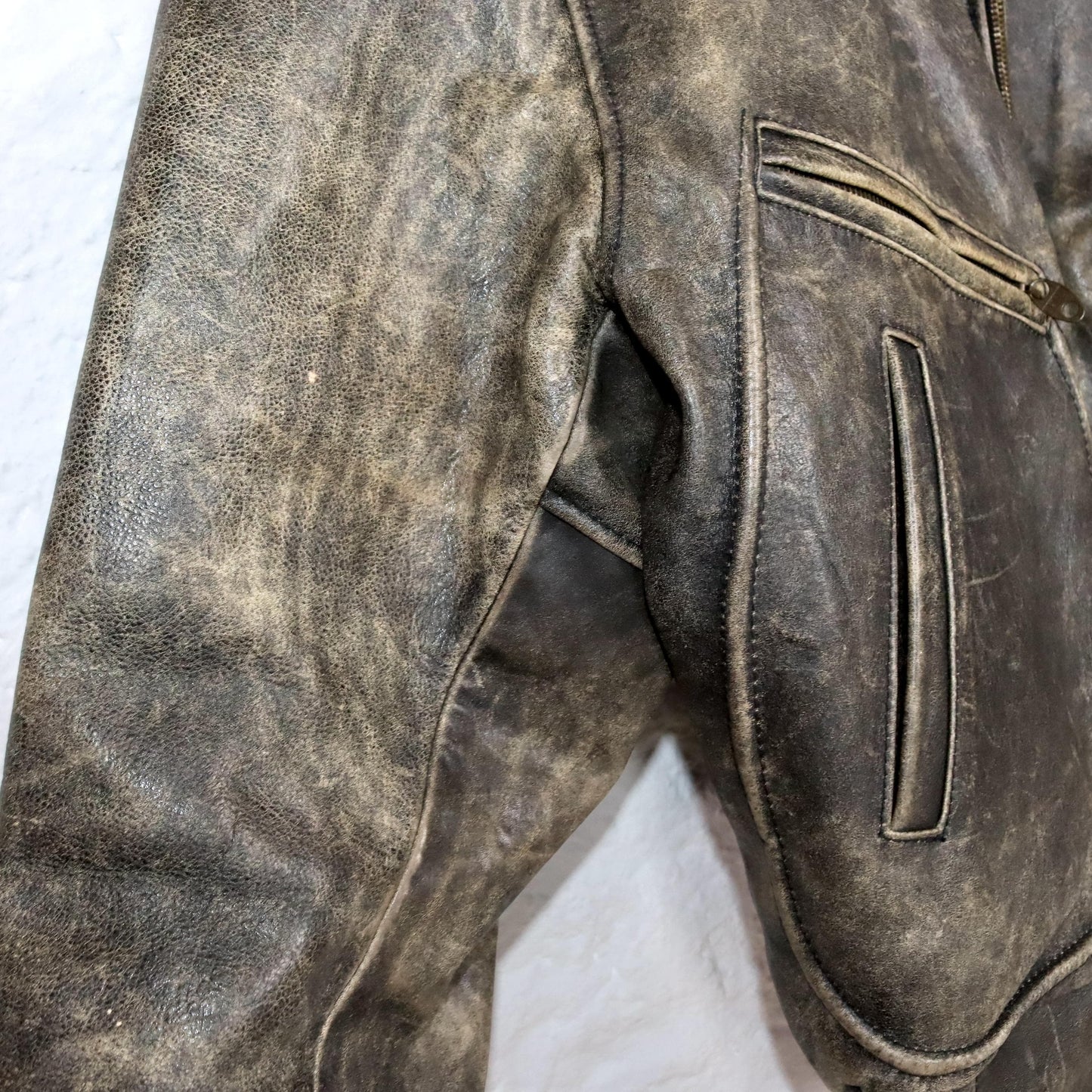 Vintage 80s 90s CHEVIGNON leather jacket used look genuine leather XXL