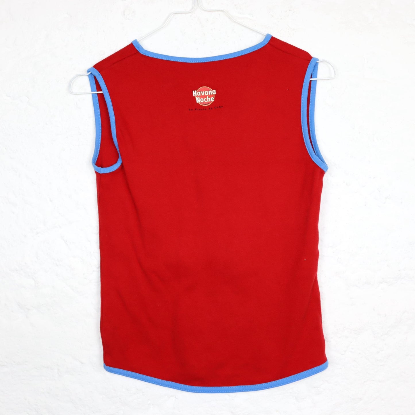 Vintage 80s 90s Y2k COASTLAND tank top cropped Cuba Havana red blue S