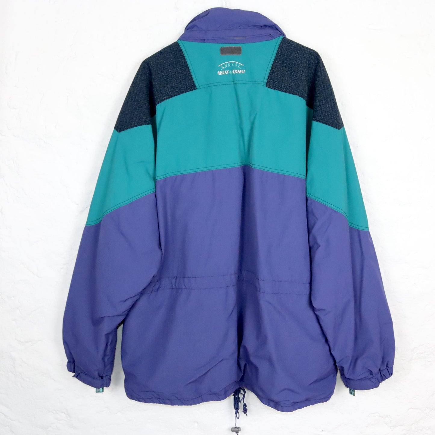 Vintage 80s 90s GREAT ESCAPES parka coat jacket turquoise purple grey 58 XXXL