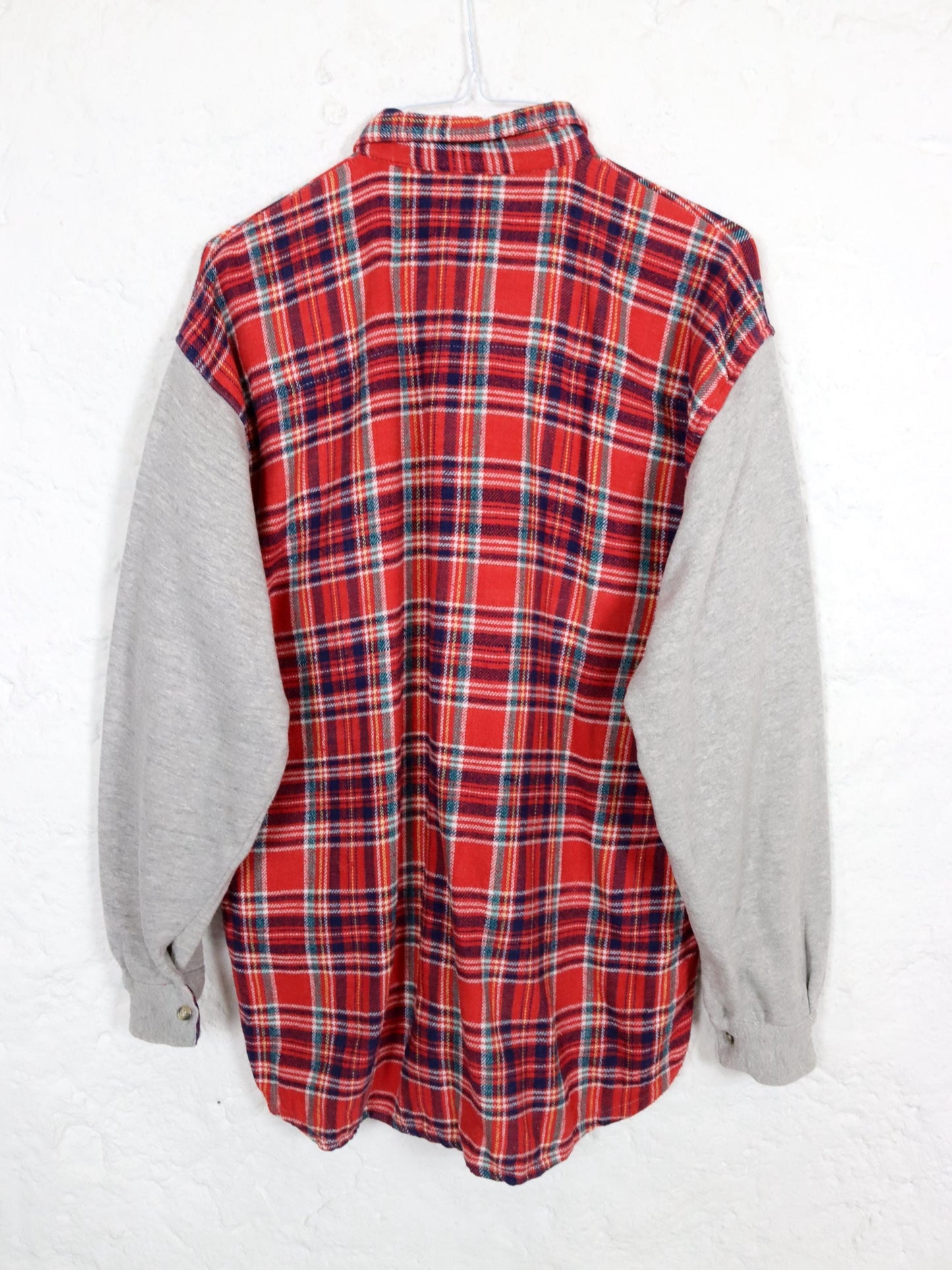 Vintage 80s 90s DP WEAR flannel shirt long sleeve gray red L