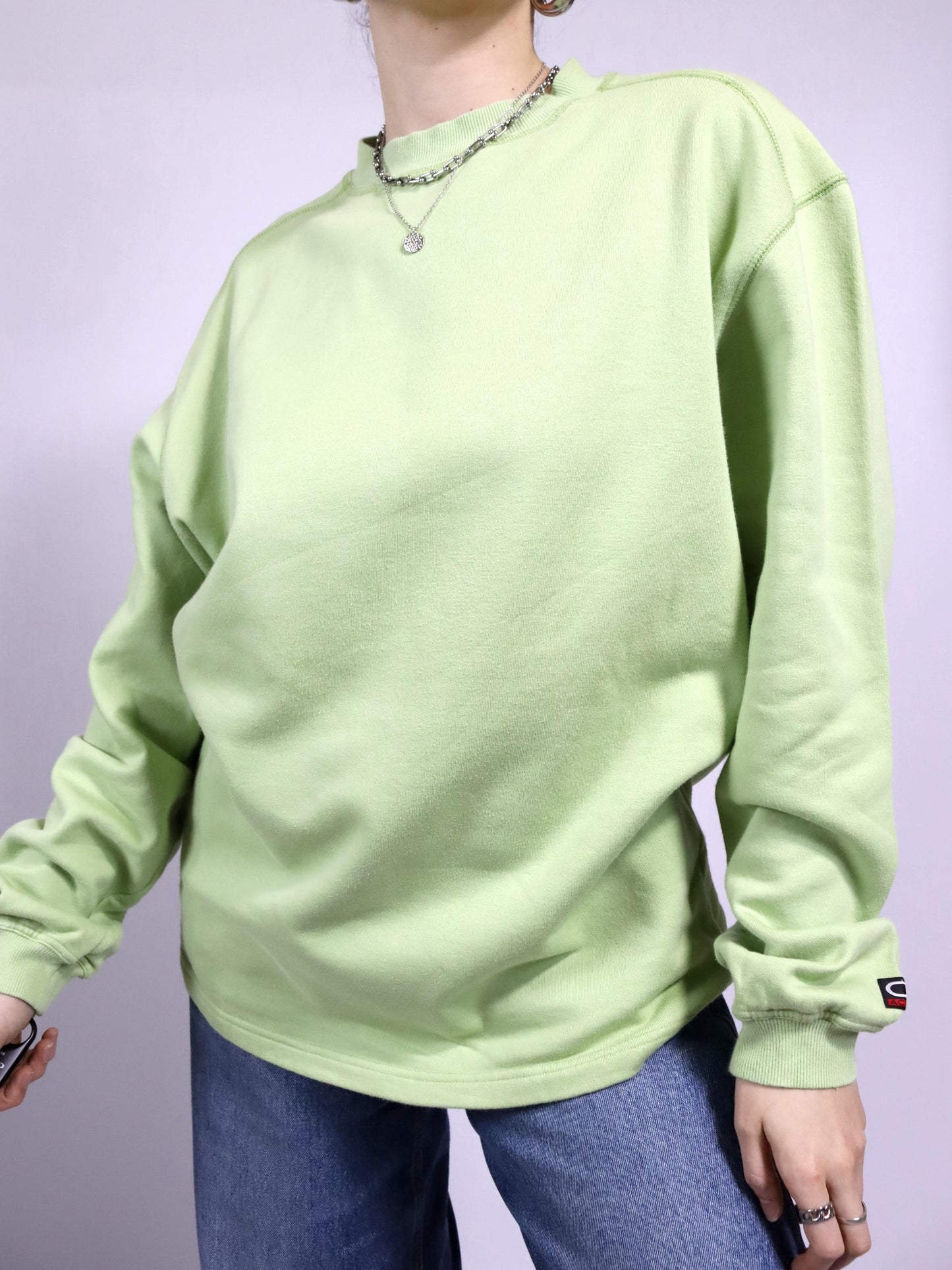 Vintage 80s 90s CHIEMSEE sweatshirt pullover print light green M