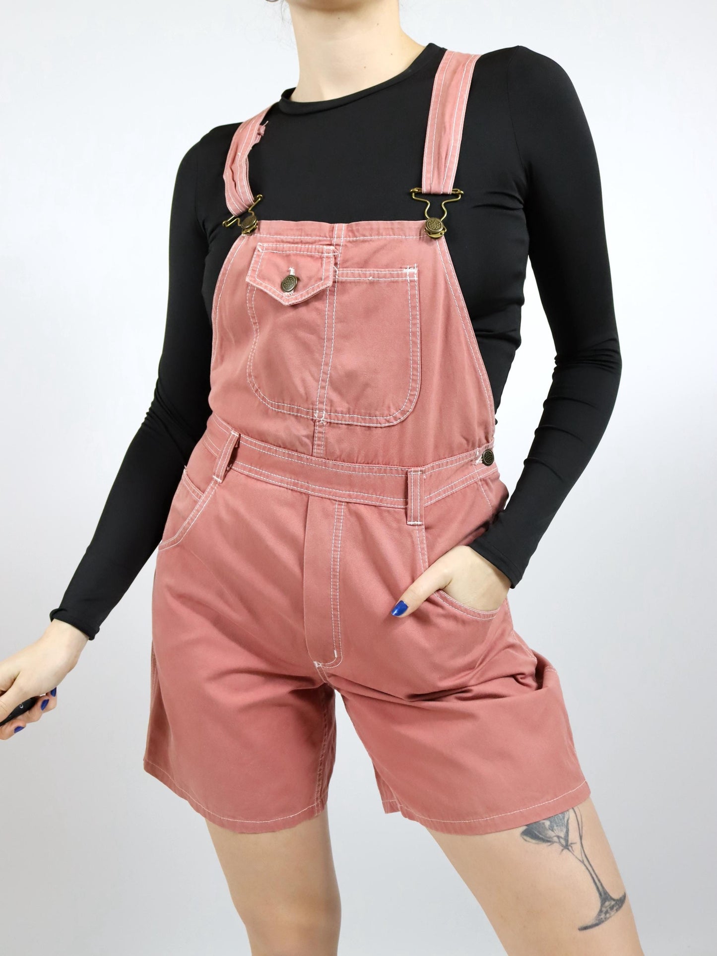 Vintage 80s 90s dungarees one-piece shorts 176 S/M