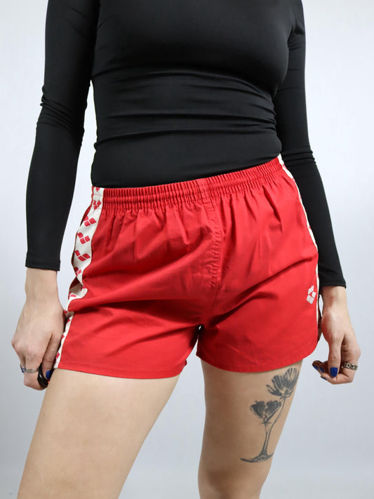 Vintage 80er 90er ARENA Laufshorts Shorts rot weiß S