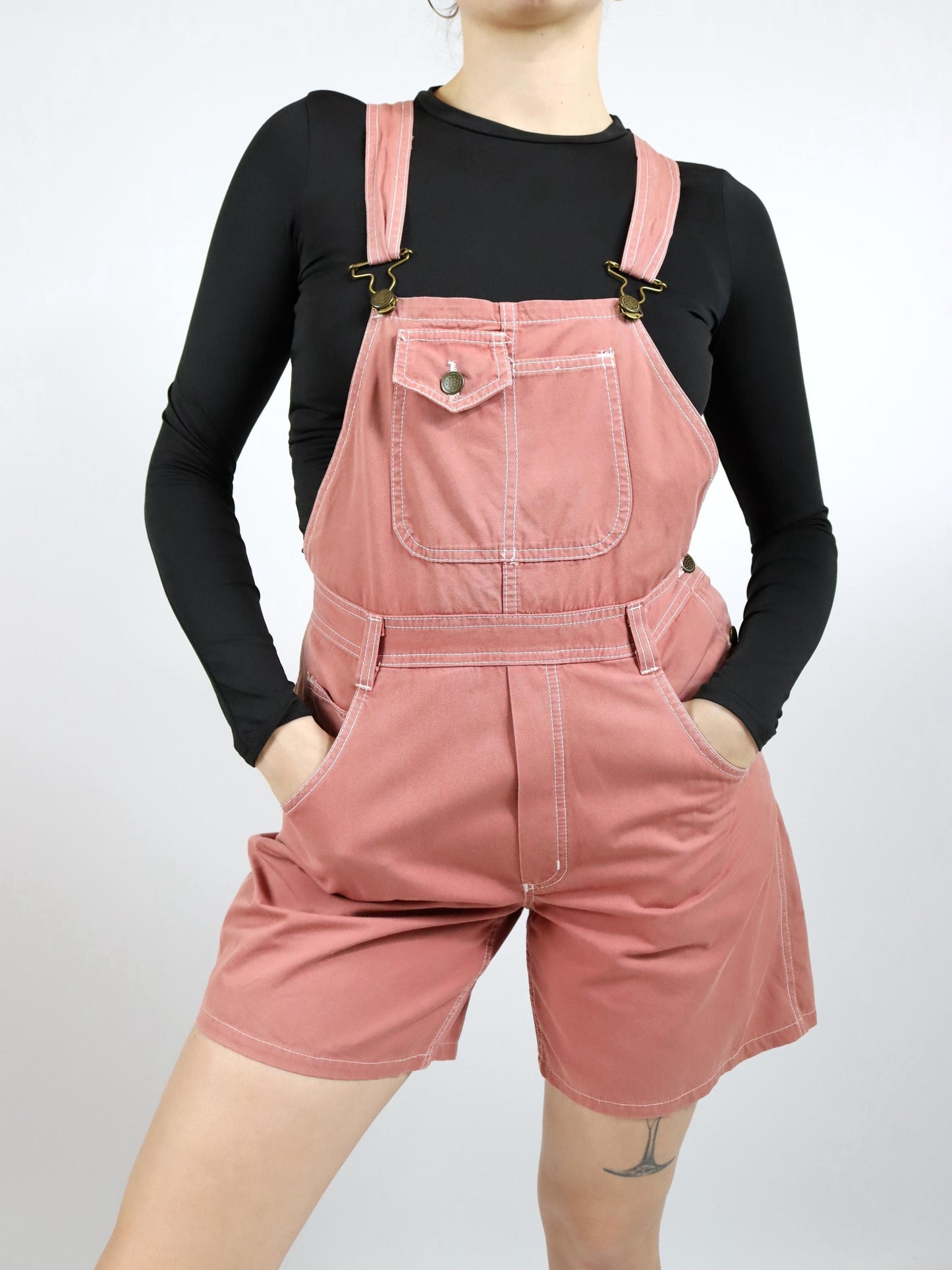 Vintage 80s 90s dungarees one-piece shorts 176 S/M