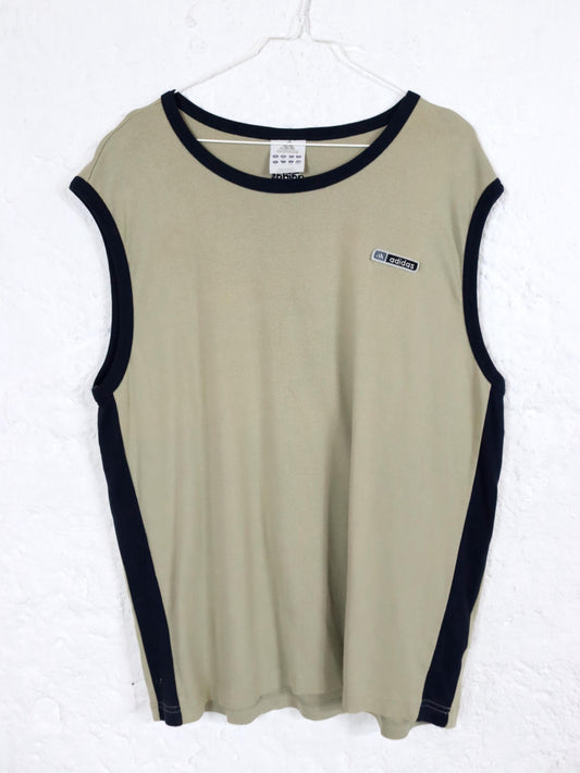 Vintage 80er 90er ADIDAS Tanktop Achselshirt beige L
