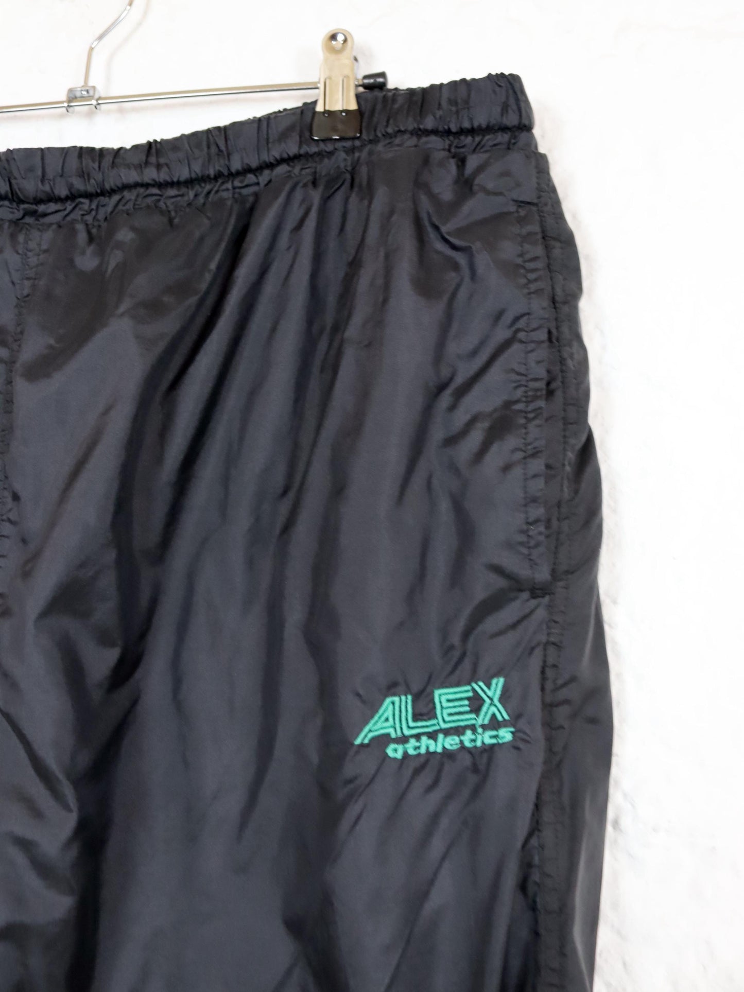 Vintage 80er 90er ALEX Jogginghose Trainingshose schwarz Flieder weiß XL