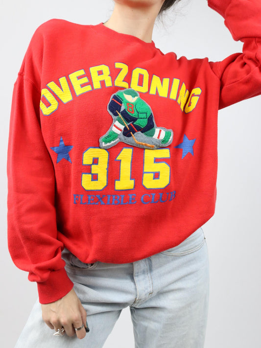 Vintage 80er 90er NORTONS Sweatshirt Overzoning Ice Hockey rot L