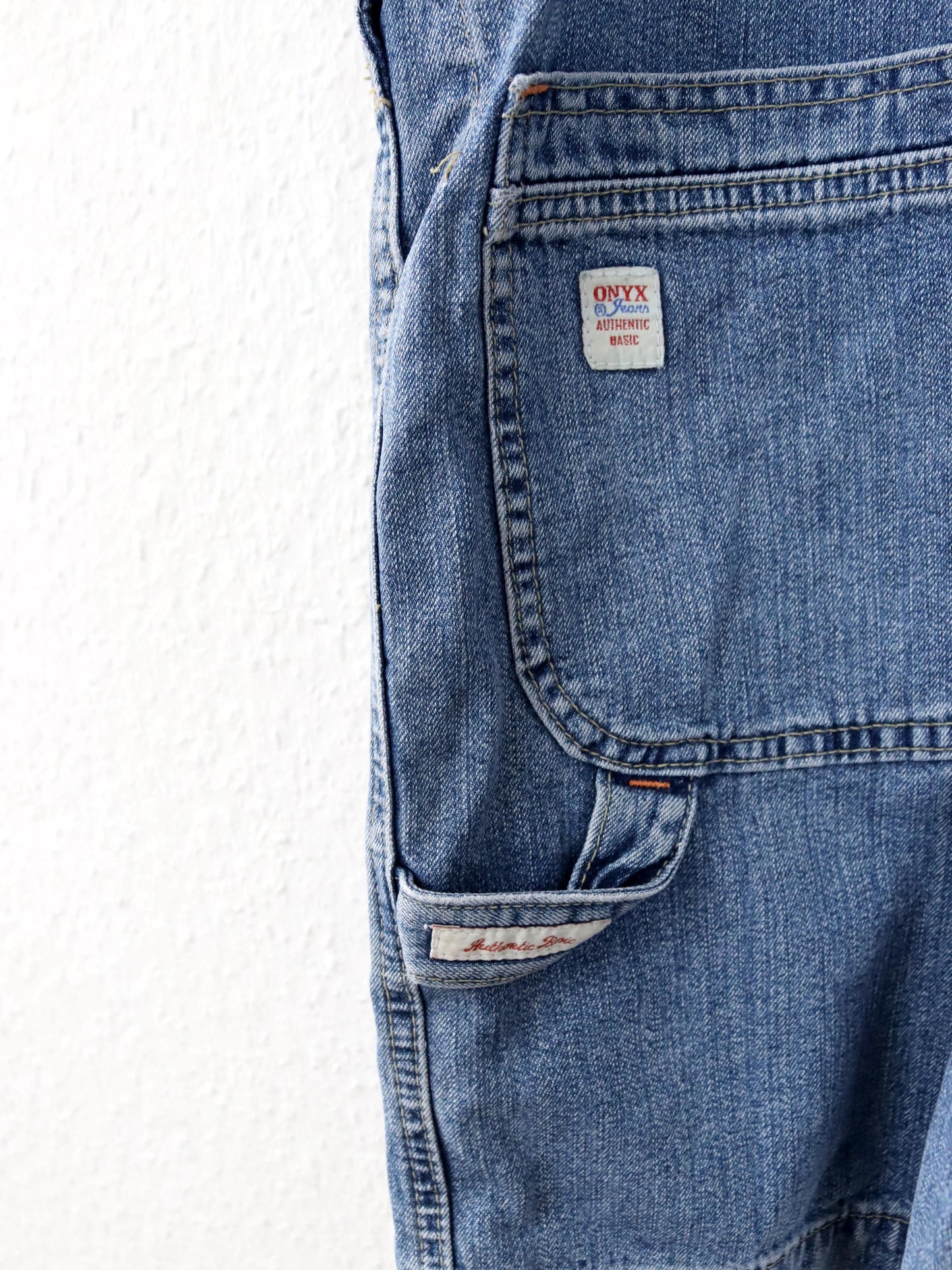 Vintage 80s 90s ONYX dungarees short denim overalls S