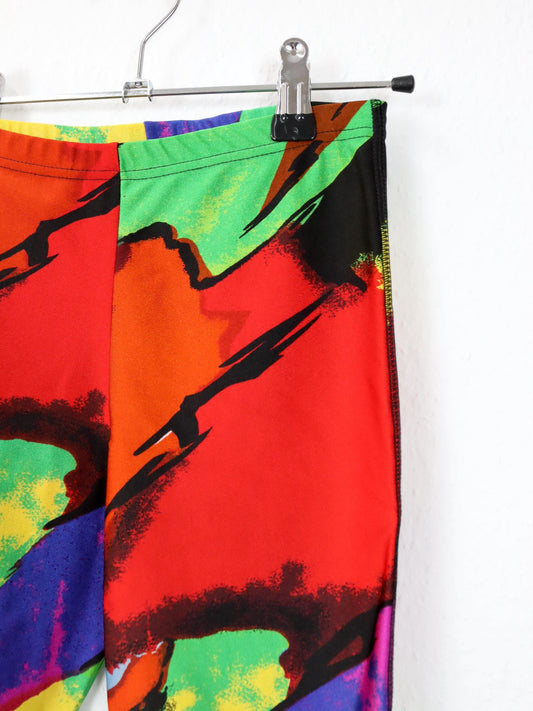 Vintage 80er 90er GOLDEN TEAM Radlershorts kurze Leggings crazy pattern 164 S