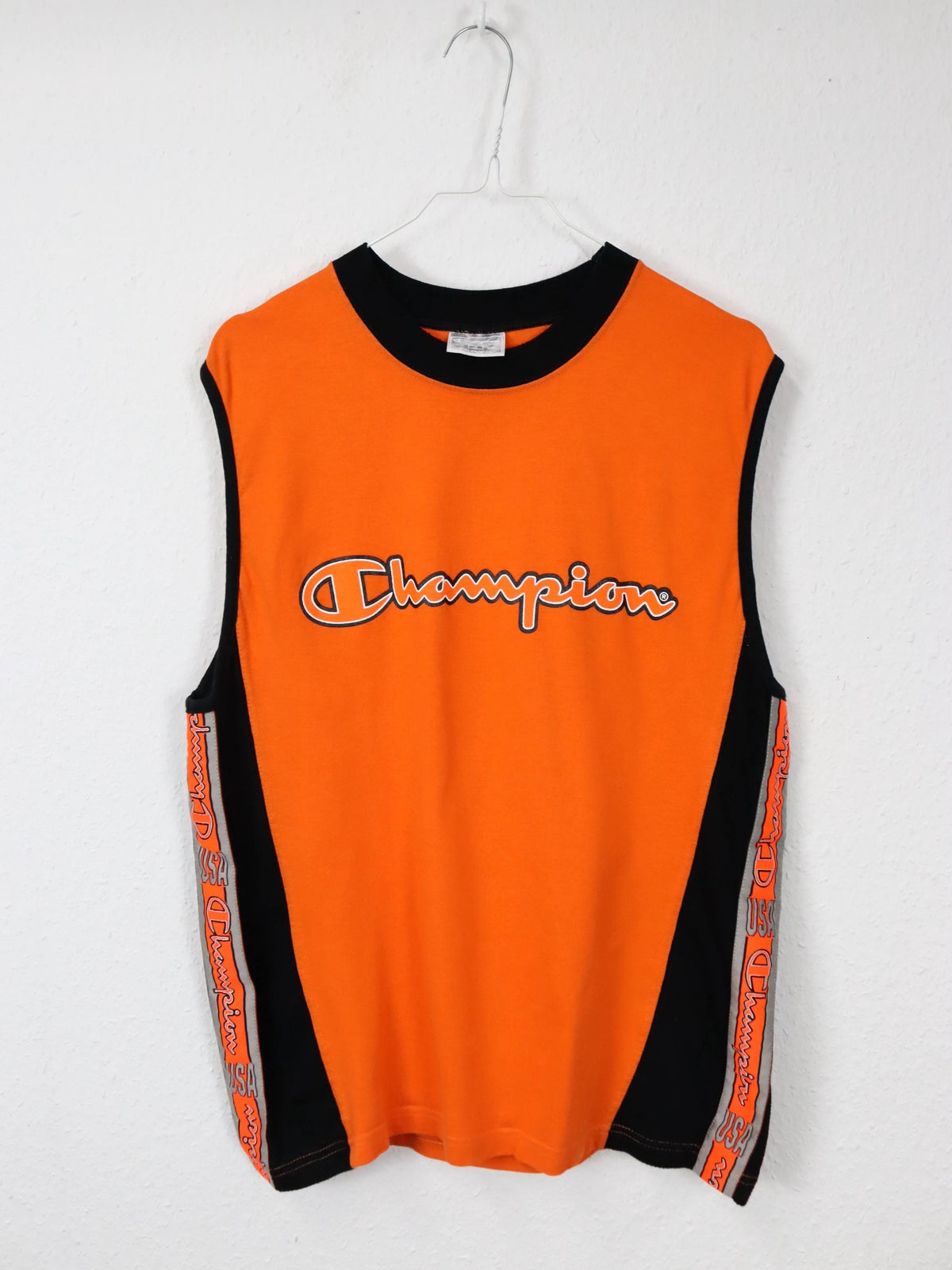 Vintage 80s 90s CHAMPION tank top orange black S