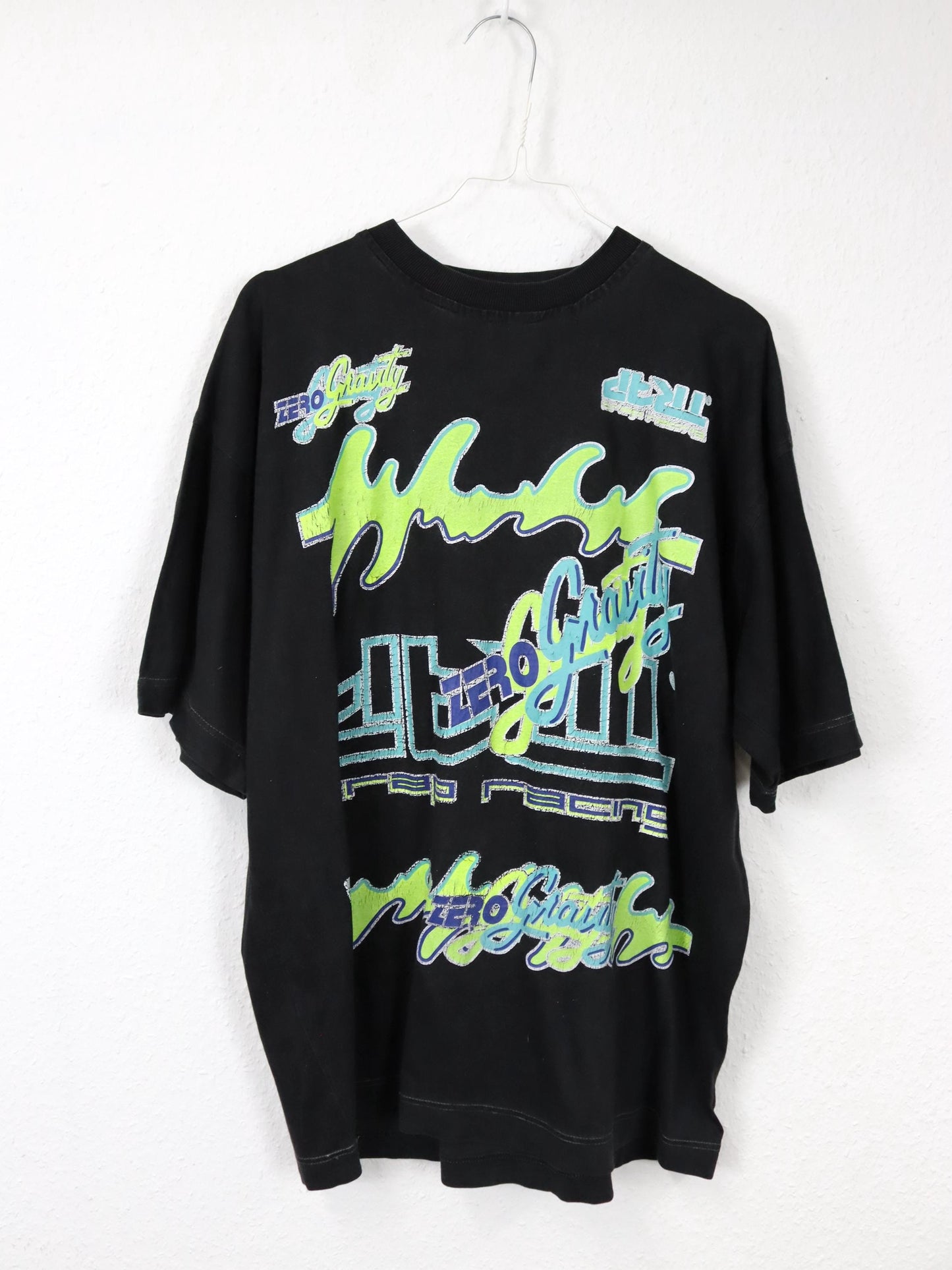 Vintage 80s 90s LORIAN T-Shirt short sleeve black print Made in Egypt XL