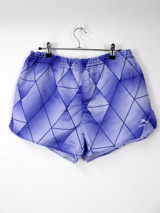 Vintage 80er 90er PUMA Shorts Laufshorts kurze Hose lila blau L/XL