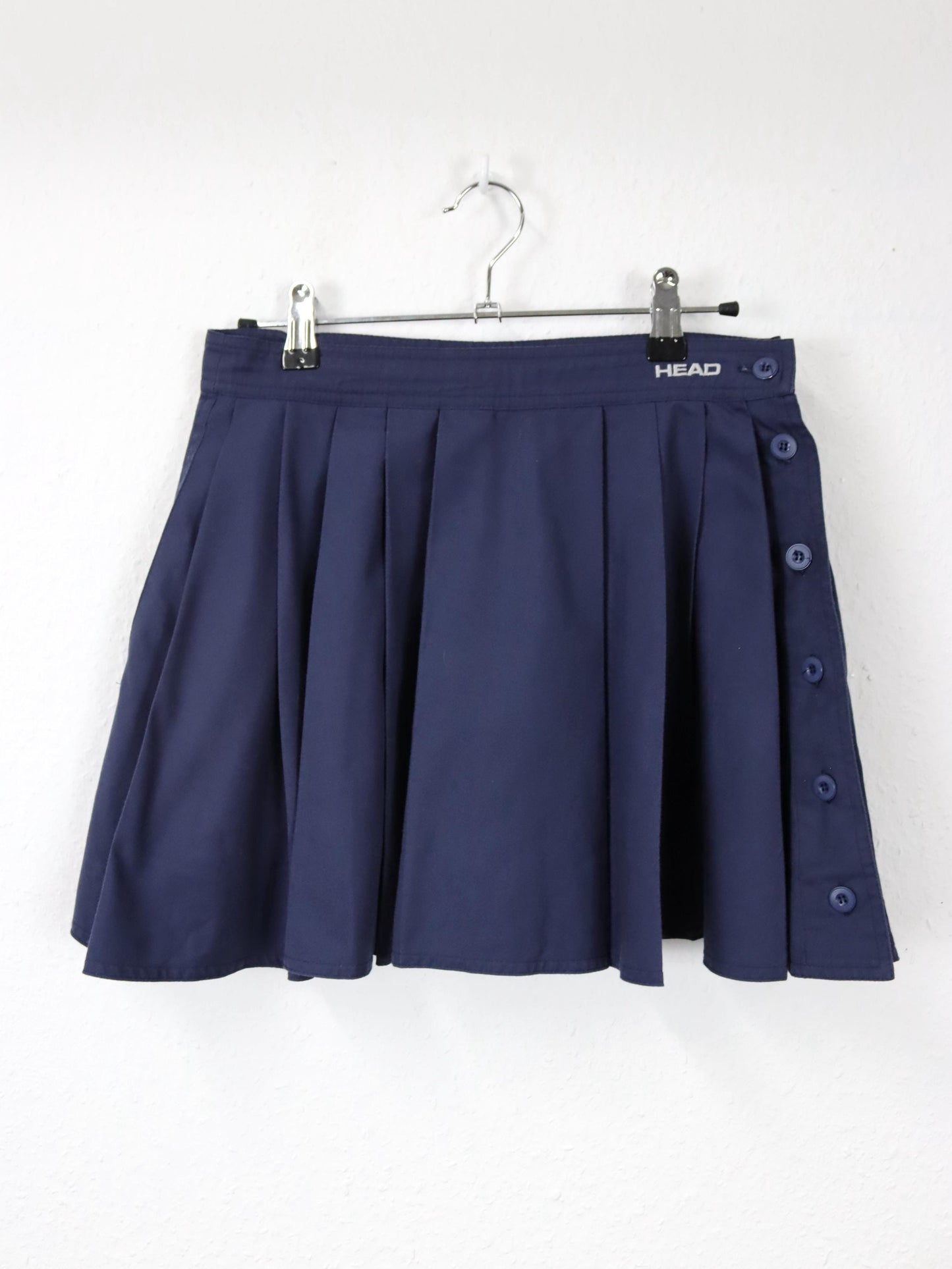 Vintage 80s 90s HEAD tennis skirt mini skirt pleated skirt dark blue 36
