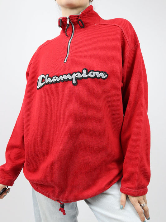 Vintage 80er 90er CHAMPION Sweatshirt Pullover grau rot M