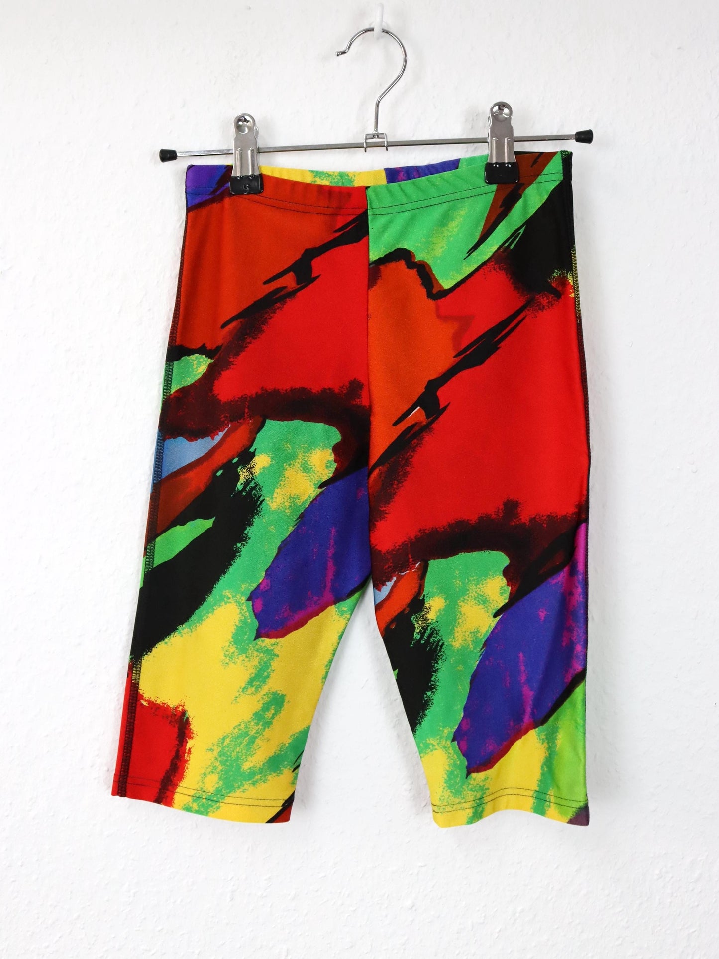 Vintage 80s 90s GOLDEN TEAM cycling shorts short leggings crazy pattern 164 S