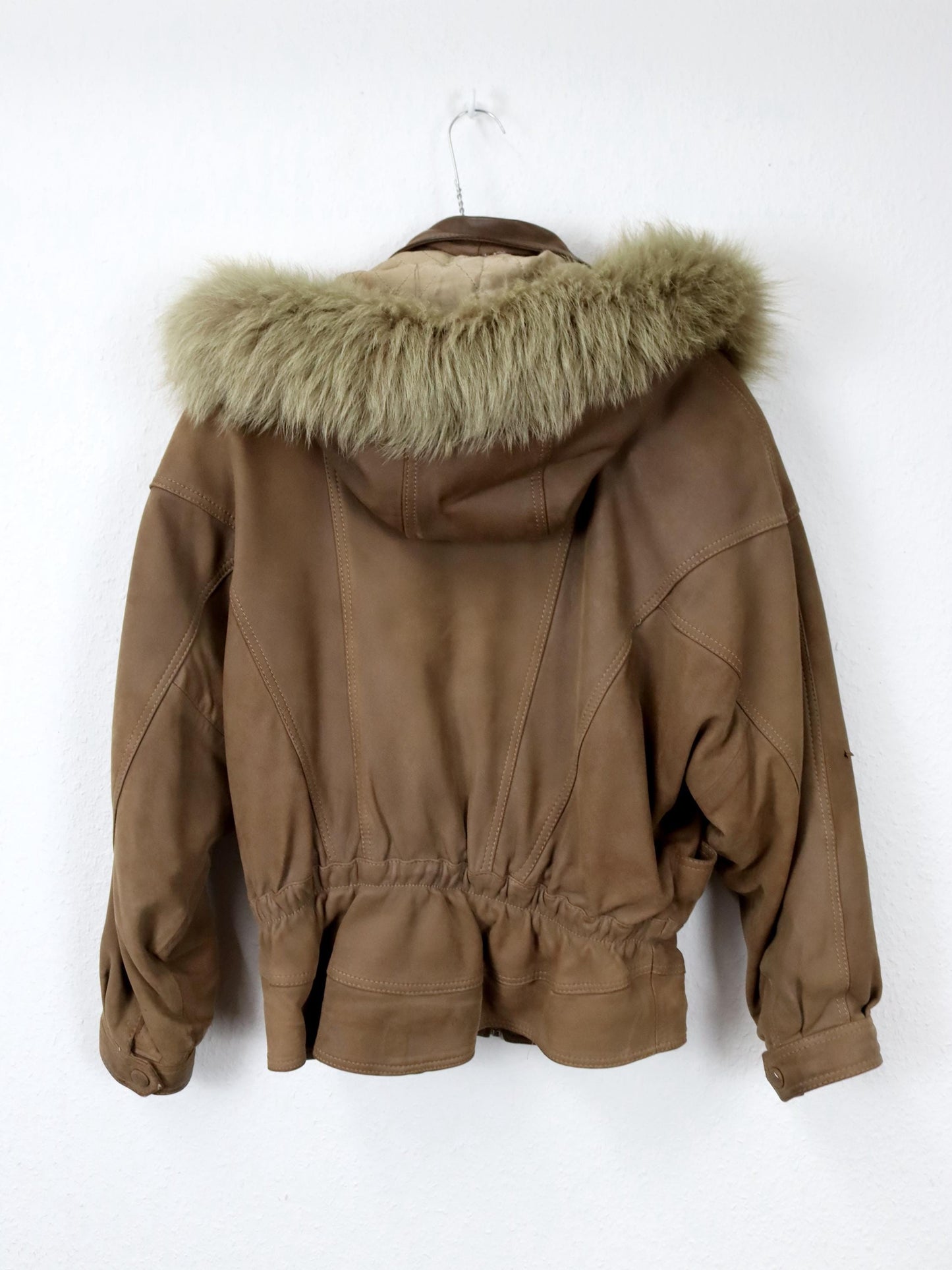 Vintage 80s 90s IMPARATOR leather jacket tailored light brown hood M