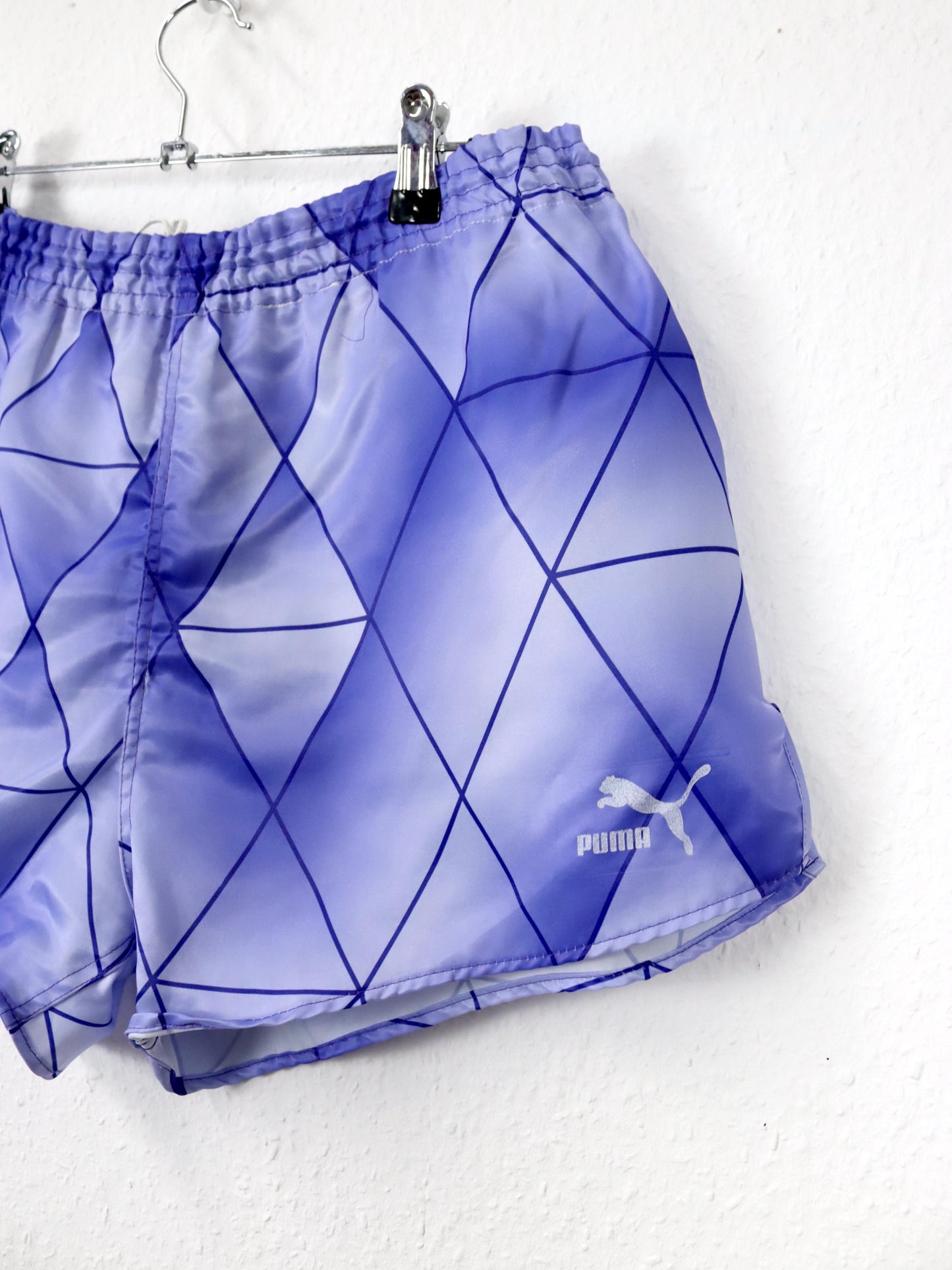 Vintage 80er 90er PUMA Shorts Laufshorts kurze Hose lila blau L/XL