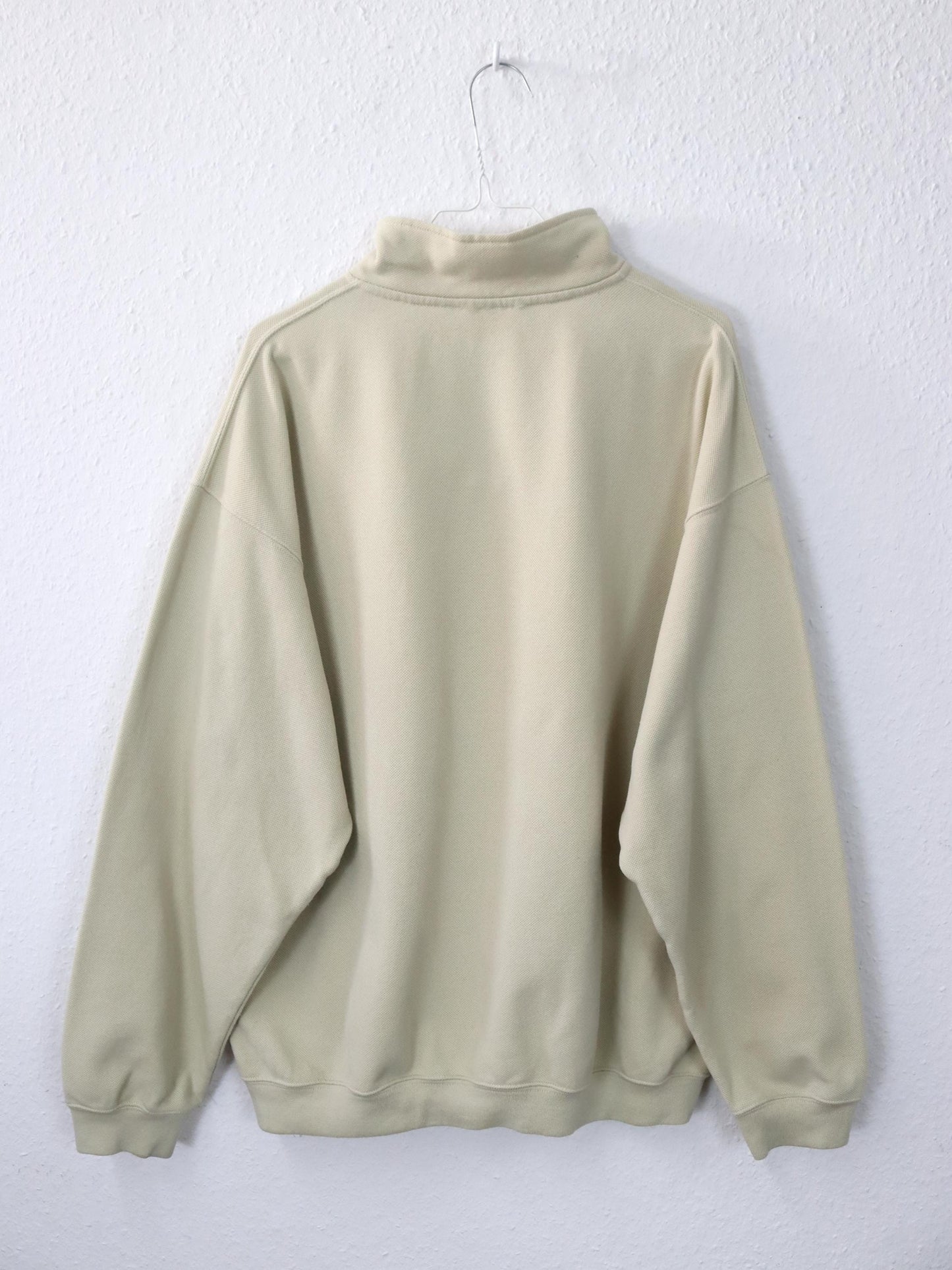Vintage 80s 90s REEBOK sweatshirt pullover stand-up collar beige L