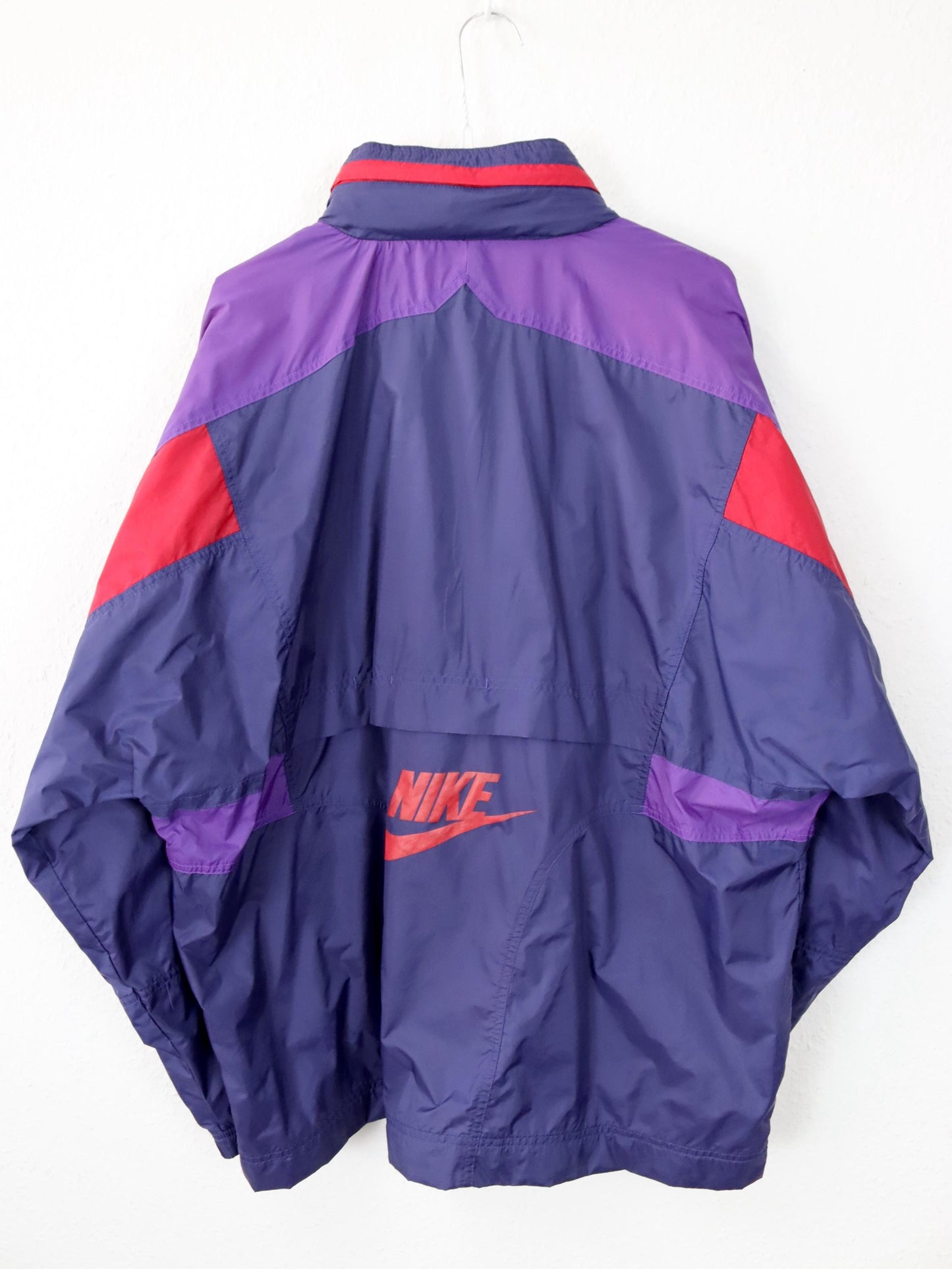 Vintage 80s 90s NIKE Premier Rain Jacket Windbreaker Purple Red Dark Blue L