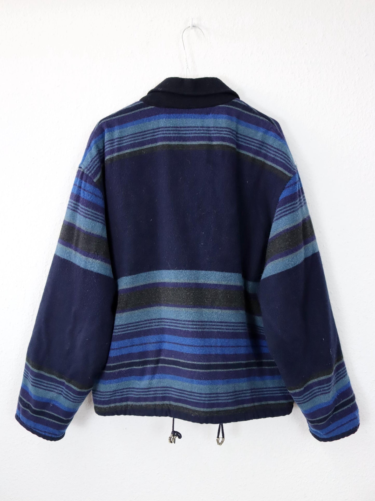 Vintage 80s 90s MOXIE Casuals wool jacket lined checked blue L