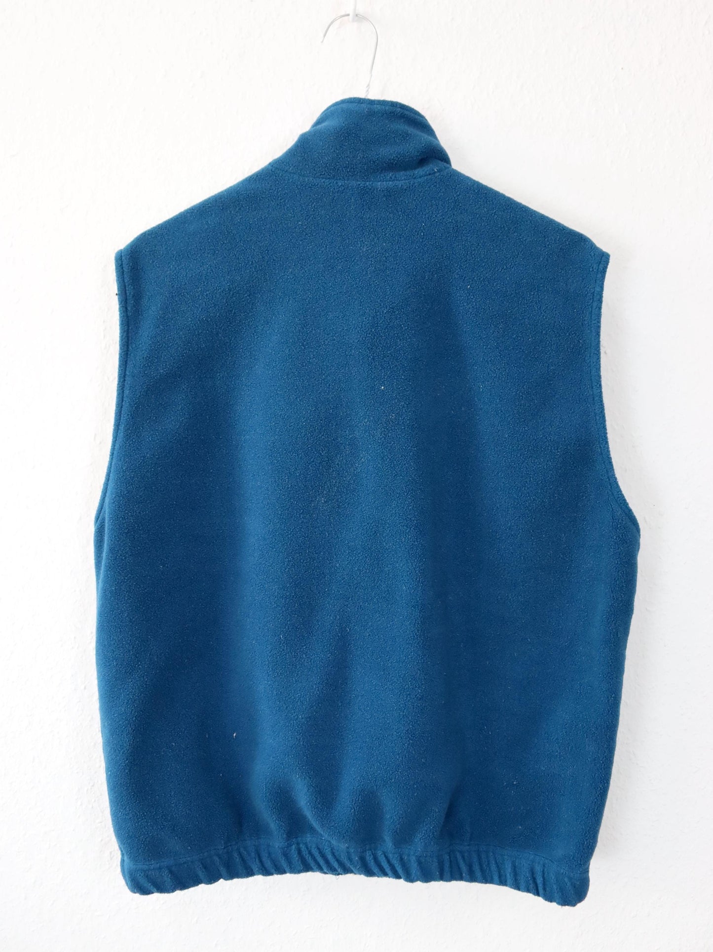 Vintage 80s 90s ASICS fleece vest blue vest zip stand-up collar S