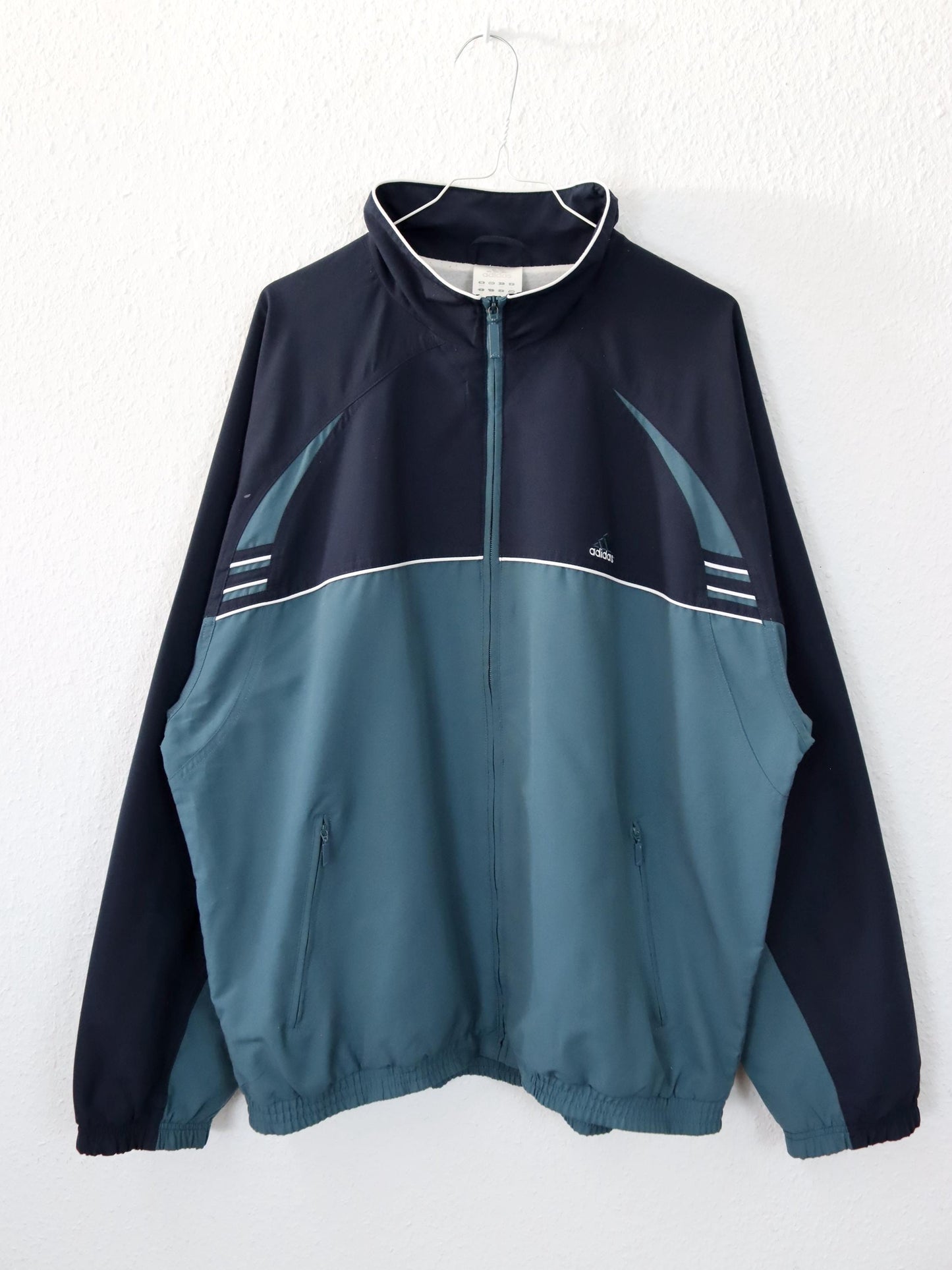 Vintage 80s 90s ADIDAS tracksuit jacket stand-up collar D8 L