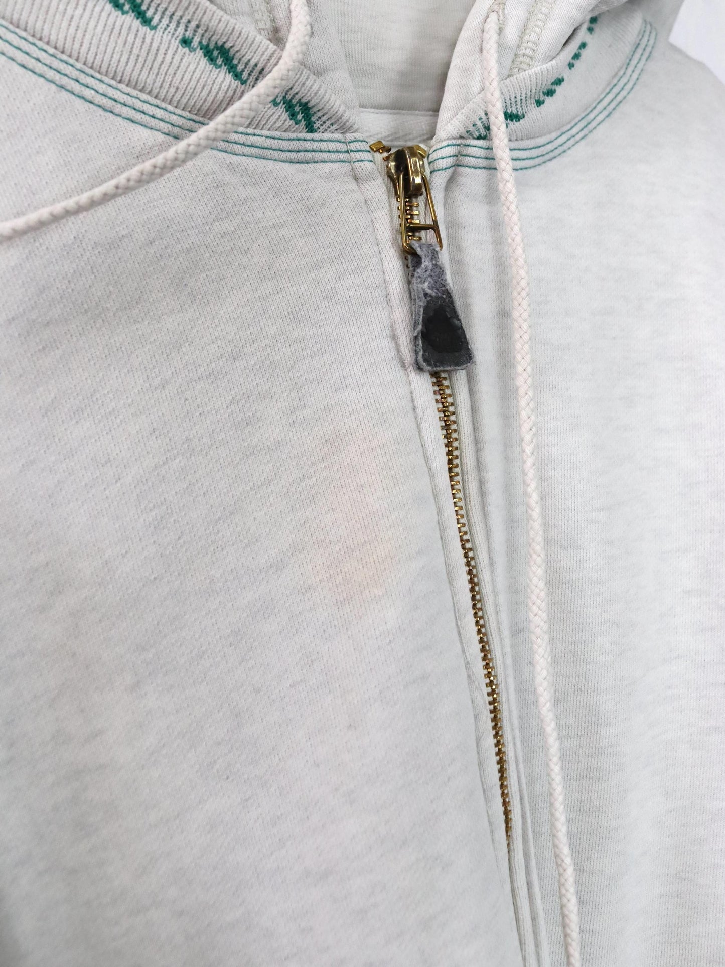 Vintage 80s 90s ADIDAS Equipment sweat jacket zipper hoodie light gray D7 L