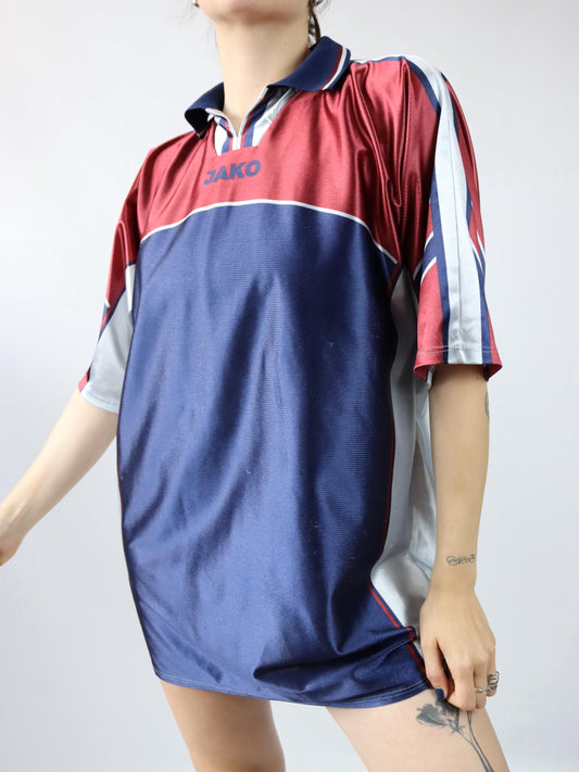 Vintage 80er 90er JAKO Trikot Shirt kurzarm glänzend metallic XL