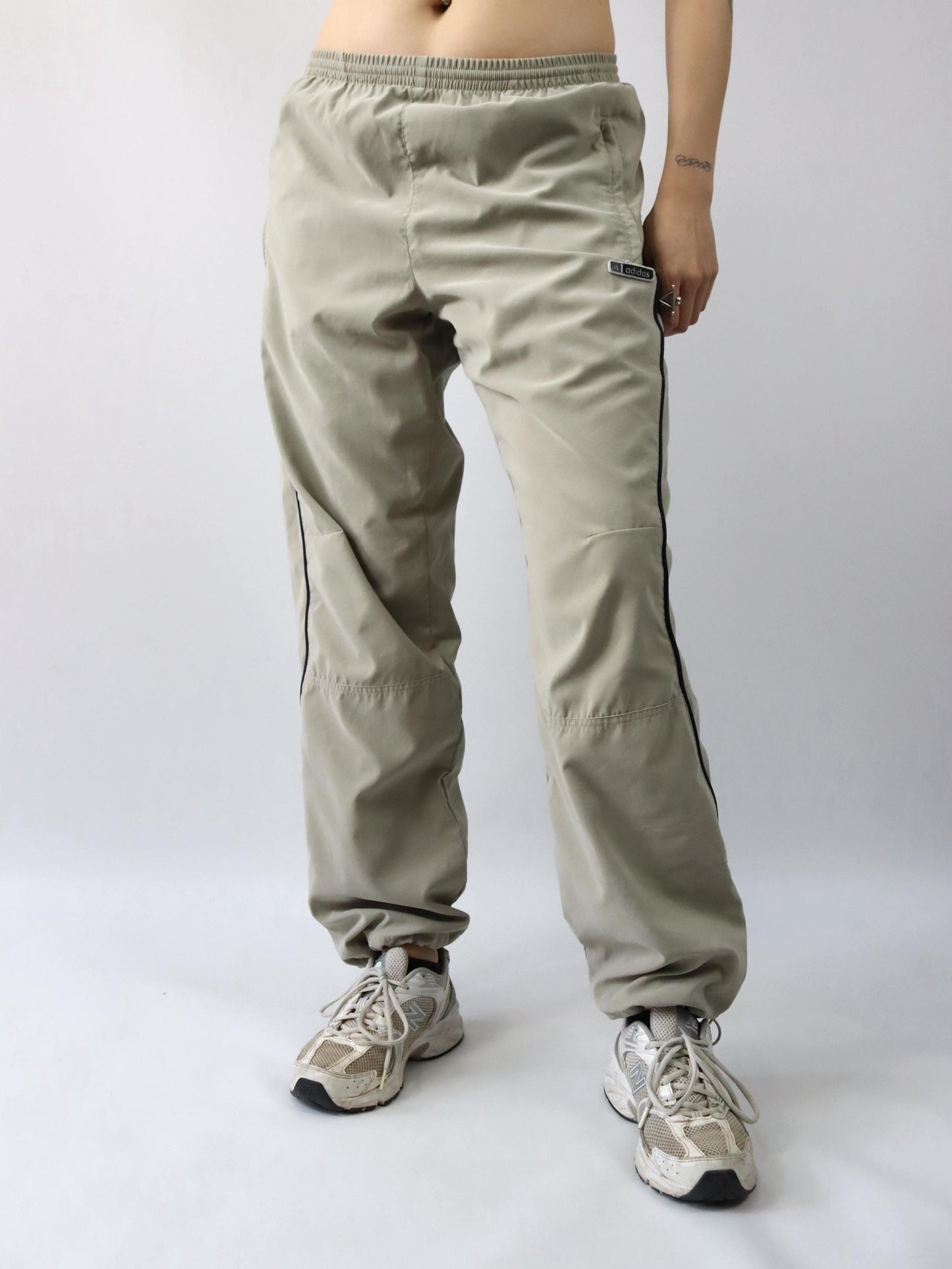Vintage 90s 00s Y2k ADIDAS jogging pants tracksuit pants beige M