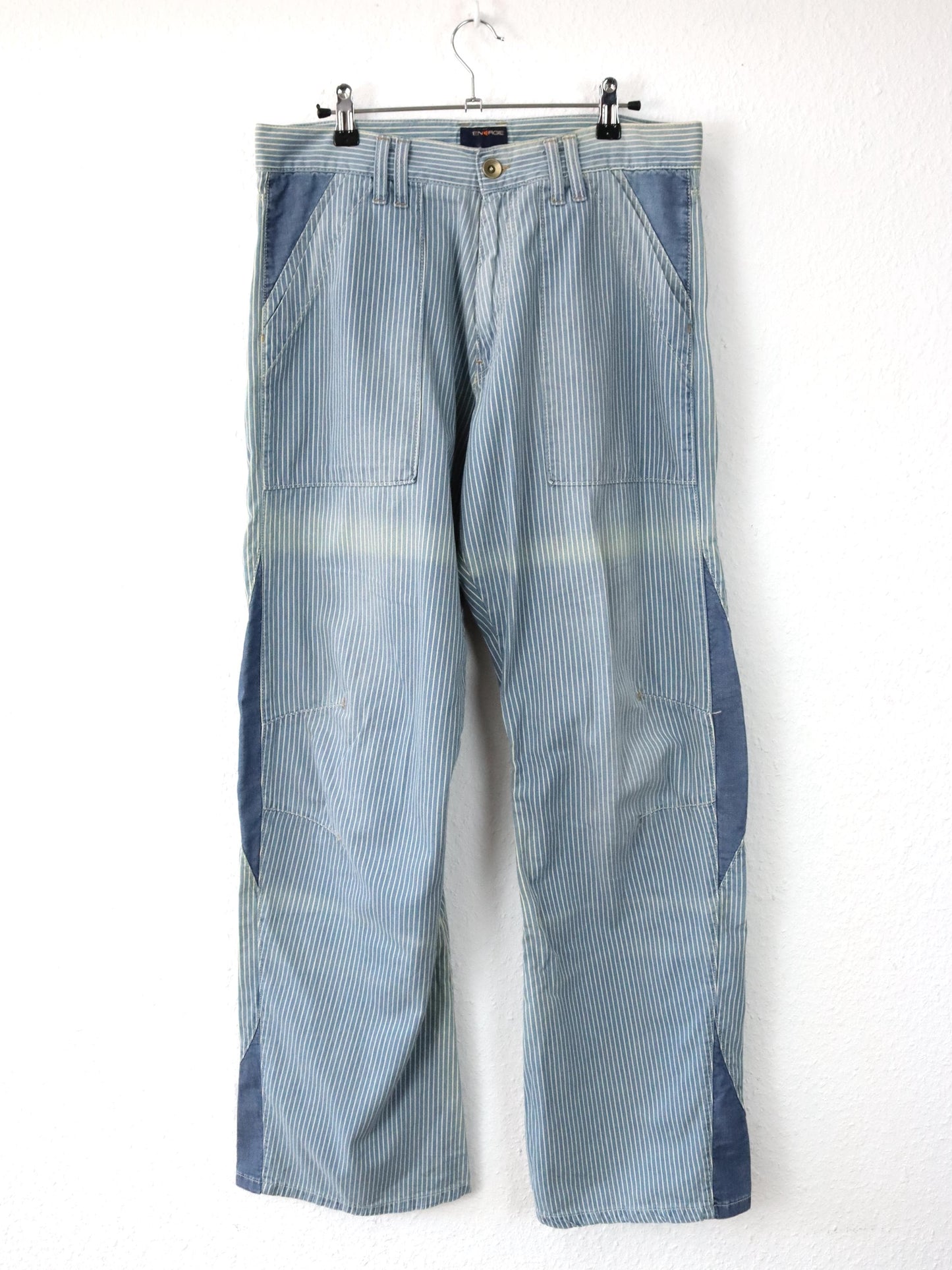 Vintage 90s 00s Y2k ENERGIE Baggy Pants Trousers Wide Leg Striped Deadstock W33