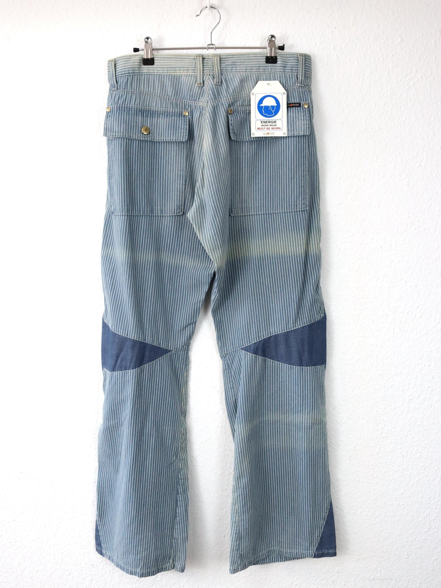 Vintage 90s 00s Y2k ENERGIE Baggy Pants Trousers Wide Leg Striped Deadstock W33