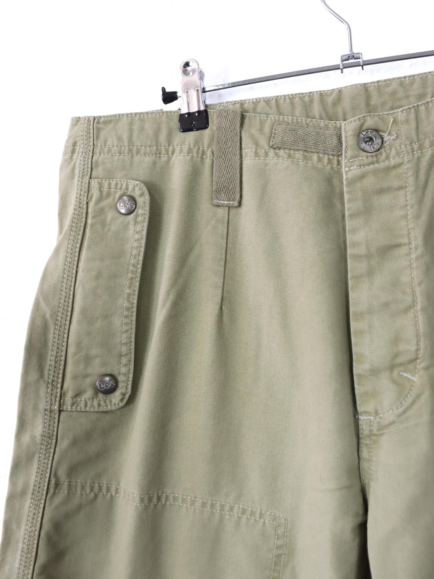 Vintage 90s 00s Y2k LEE Union-Alls Baggy Pants shorts wide leg beige Deadstock W33