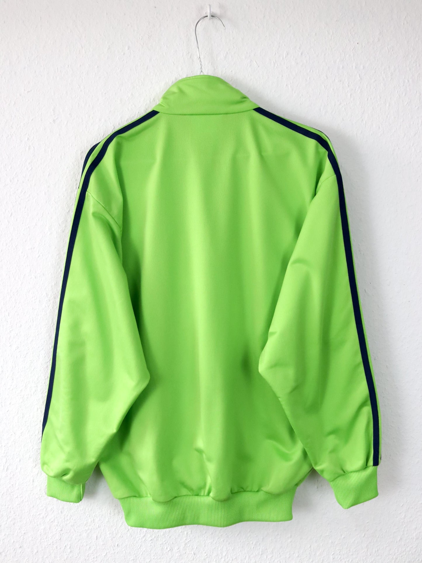 Vintage 80s 90s ADIDAS Firebird tracksuit jacket stand-up collar green D3 S
