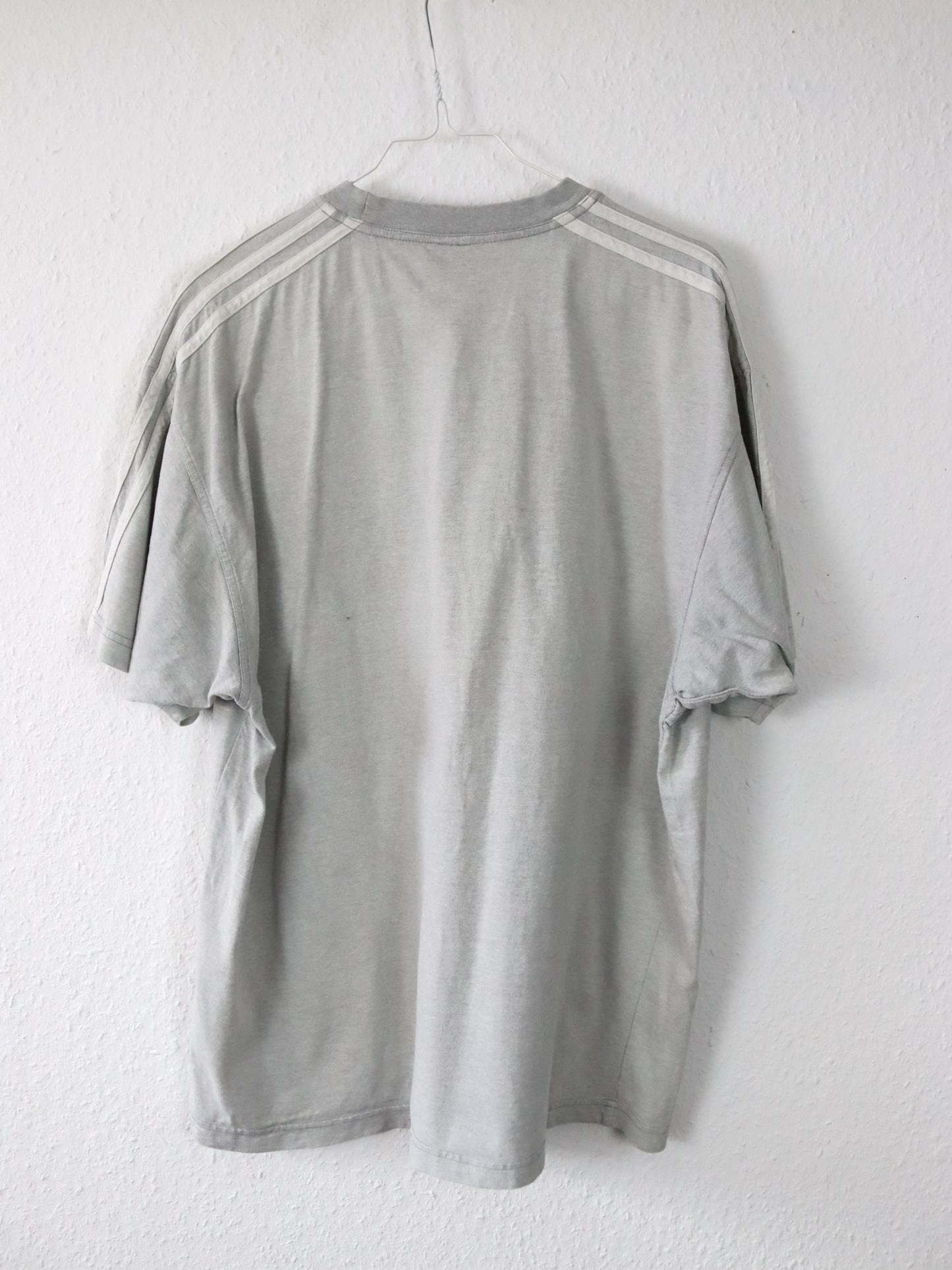 Vintage 80s 90s ADIDAS T-Shirt short sleeve embroidery grey blue D6 M