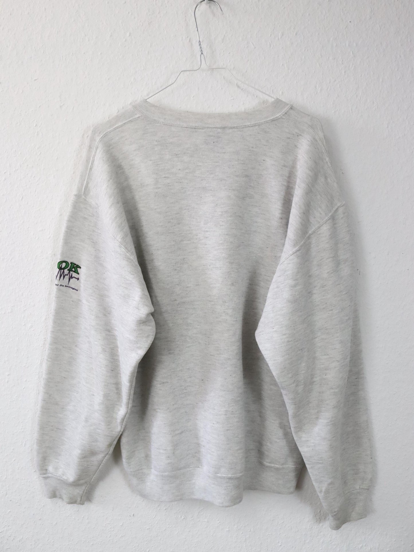Vintage 80er 90er JERZEES 562 Rare Sweatshirt Pullover grau S.O.S. Band Merch M