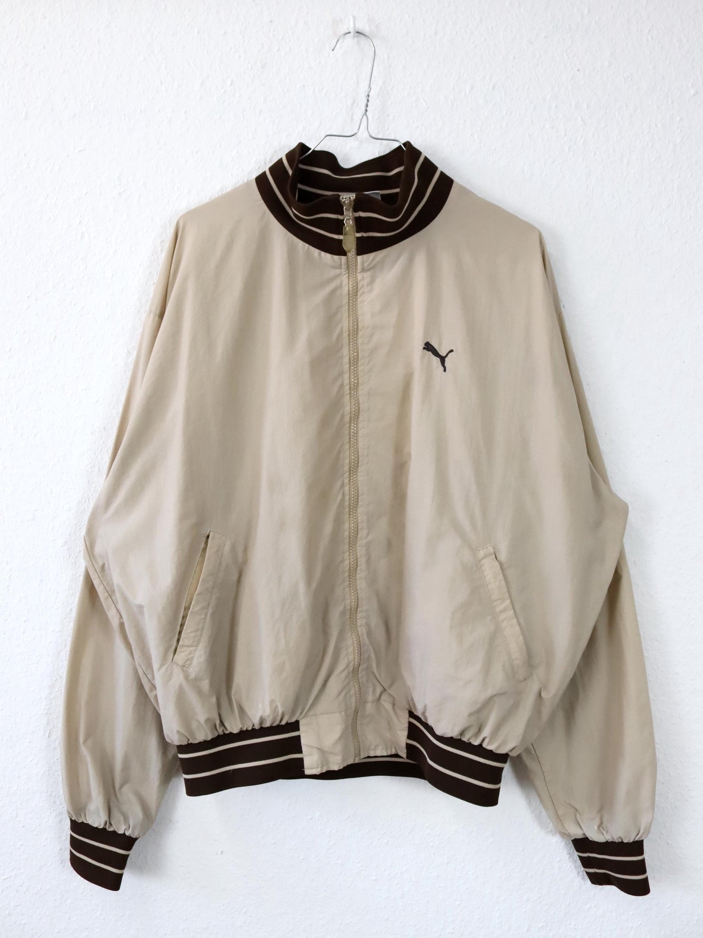Vintage 80s 90s PUMA Blouson Jacket beige brown Made in Italy XL
