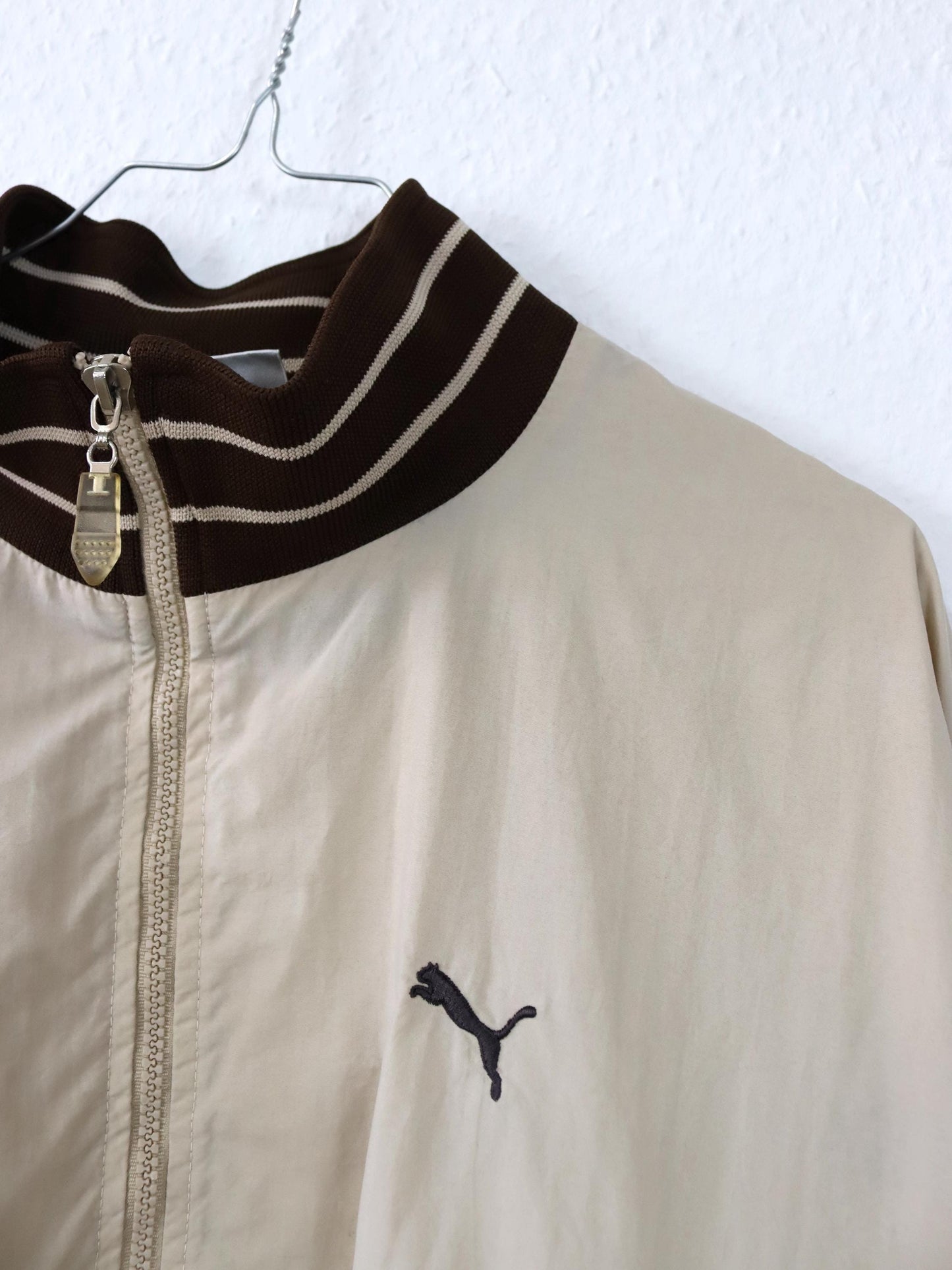 Vintage 80s 90s PUMA Blouson Jacket beige brown Made in Italy XL
