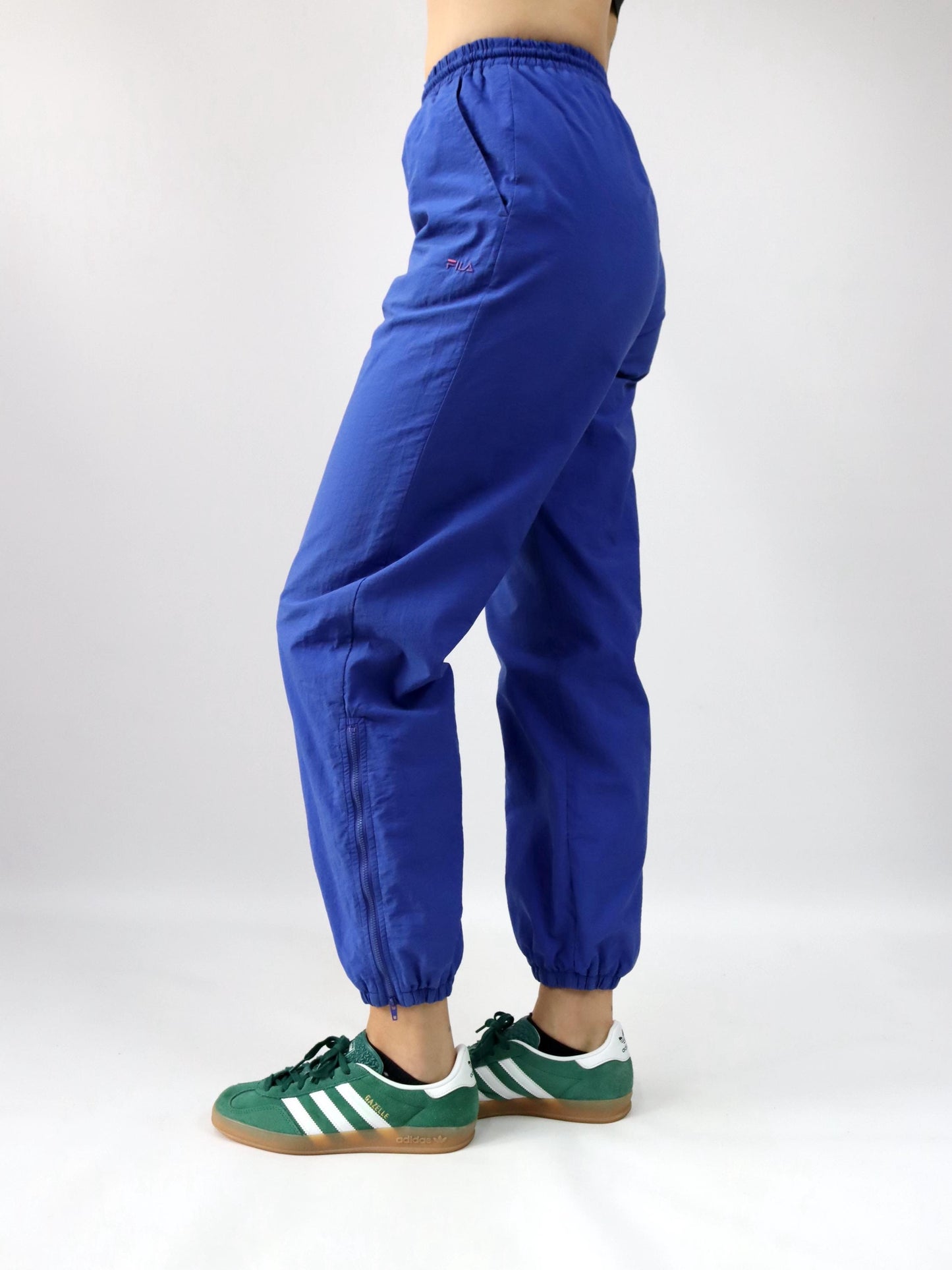 Vintage 80s 90s FILA jogging pants tracksuit bottoms blue double layer 48 M