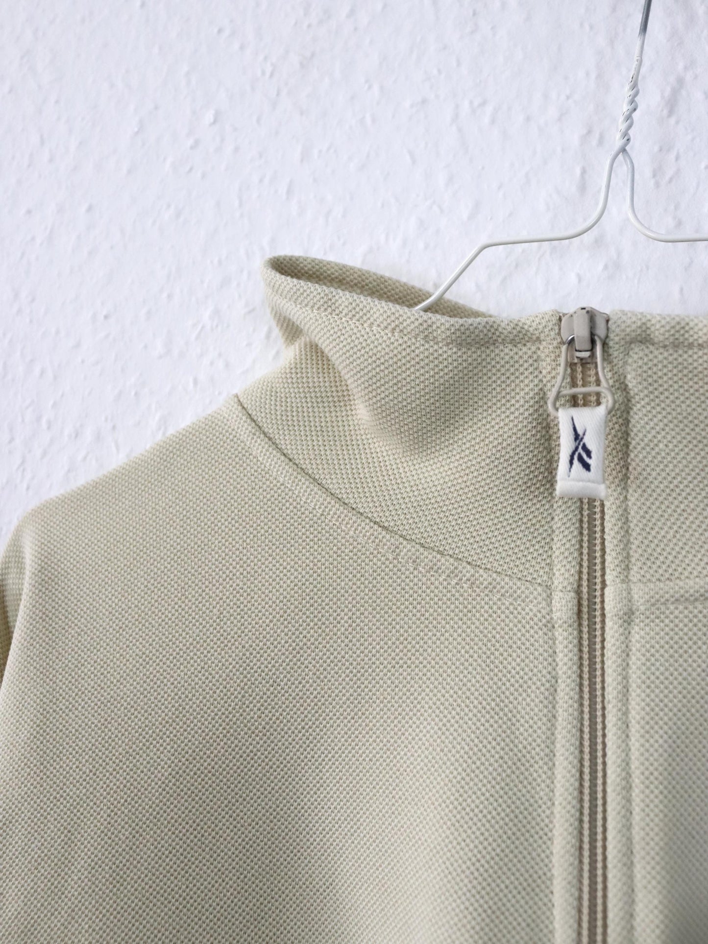 Vintage 80s 90s REEBOK sweatshirt pullover stand-up collar beige L