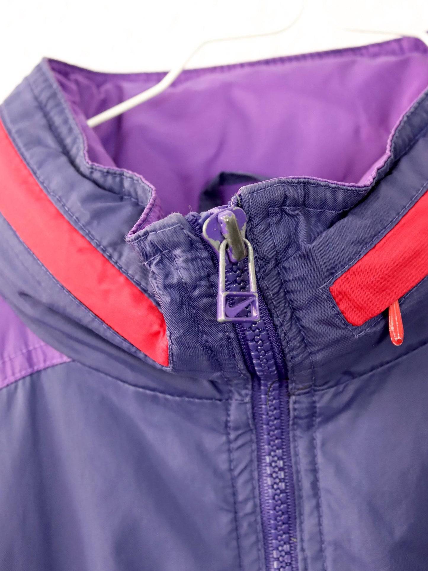 Vintage 80s 90s NIKE Premier Rain Jacket Windbreaker Purple Red Dark Blue L