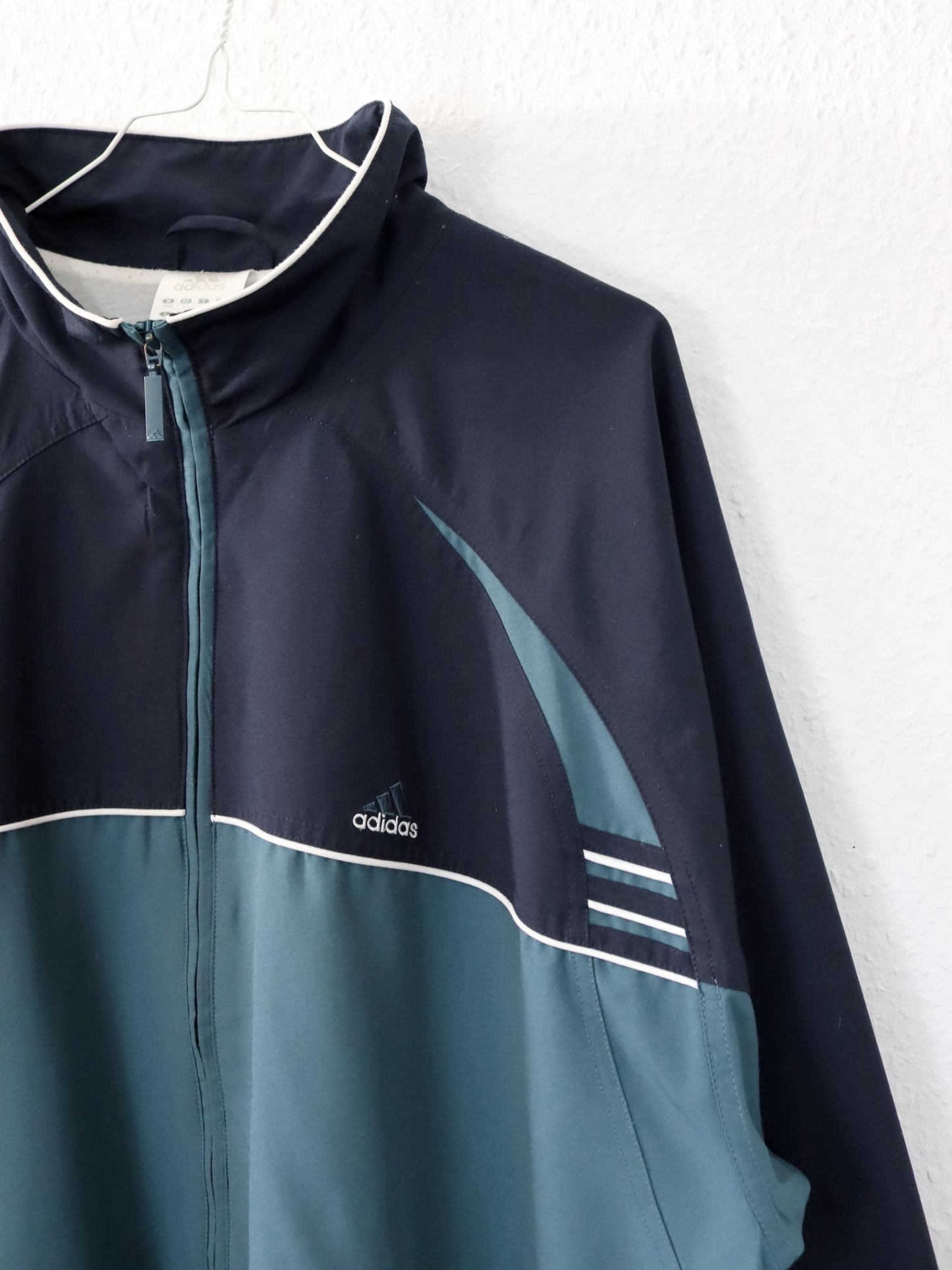 Vintage 80s 90s ADIDAS tracksuit jacket stand-up collar D8 L