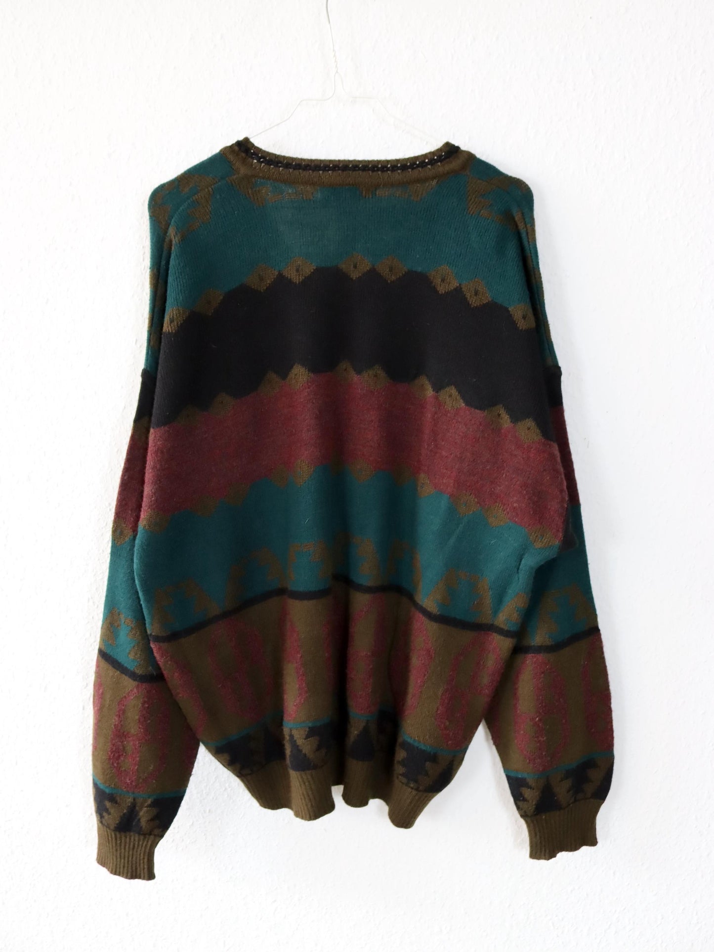 Vintage 80s 90s STRESS Sweater Wool Mohair Wool Sweater Pattern L