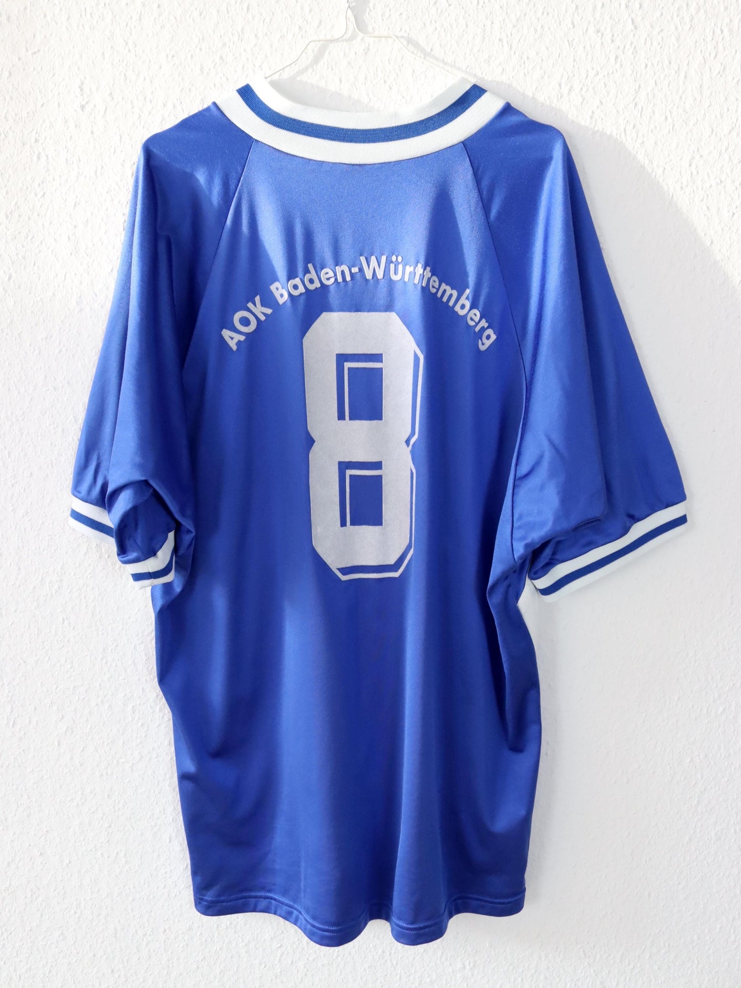 Vintage 80er 90er ADIDAS Equipment Trikot kurzarm blau weiß XL