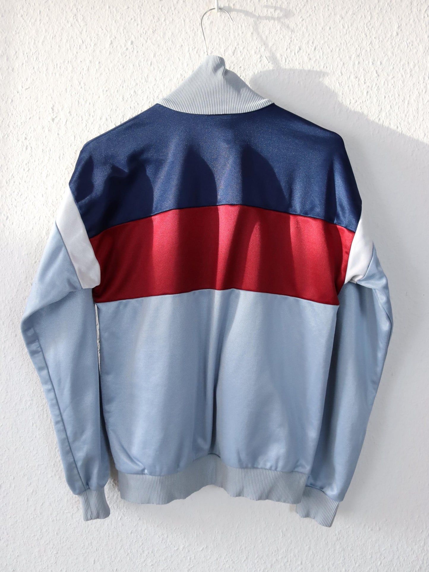Vintage 80s 90s ADIDAS tracksuit jacket stand-up collar blue red Made in W.-Germany 40
