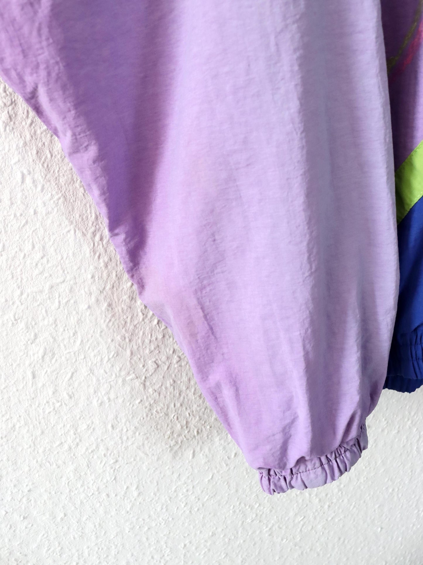 Vintage 80s 90s FILA tracksuit jacket stand-up collar crazy pattern colorful blue lilac 48 M