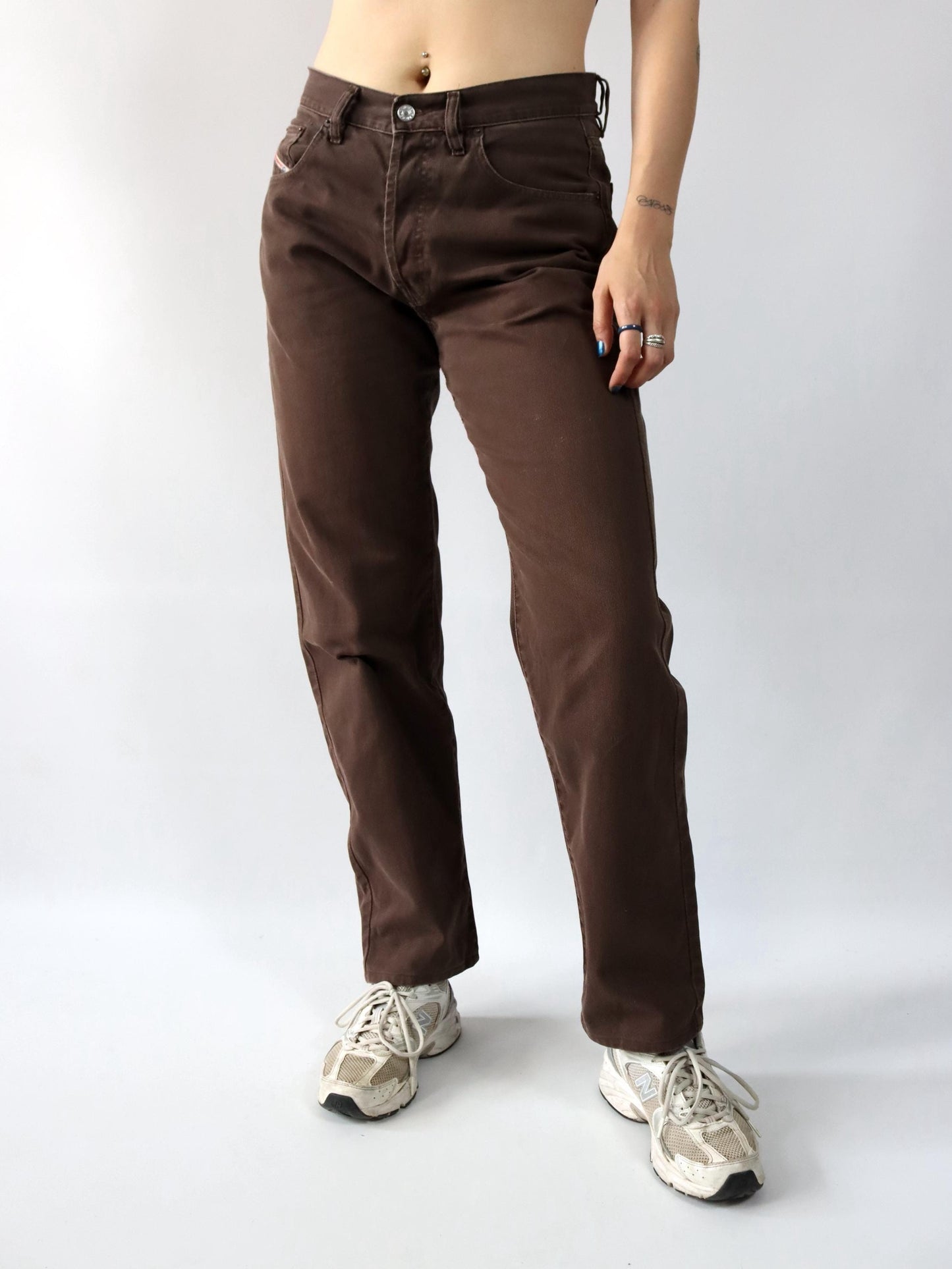 Vintage 80s 90s DIESEL INDUSTRY trousers brown straight leg W34